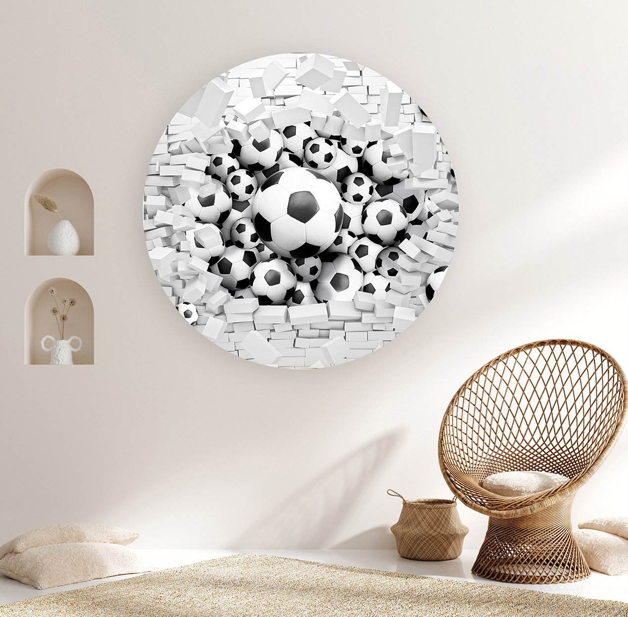 Futbol Topları Duvar Kağıdı - Modern ve Şık Tasarım