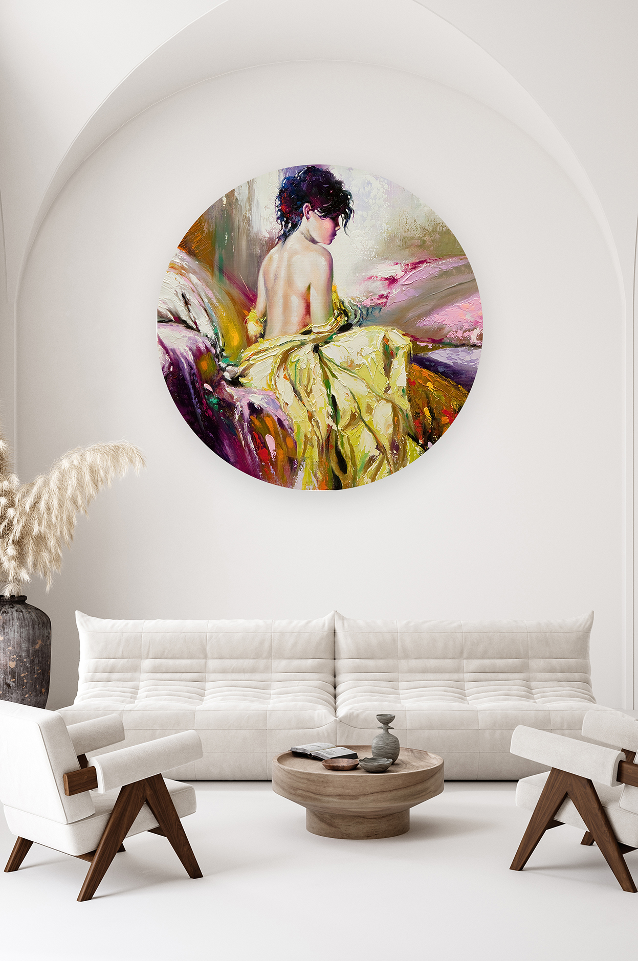 Sırtı Dönük Kadın Figürü Duvar Kağıdı - Renkli ve Modern Tasarım - Görsel 2