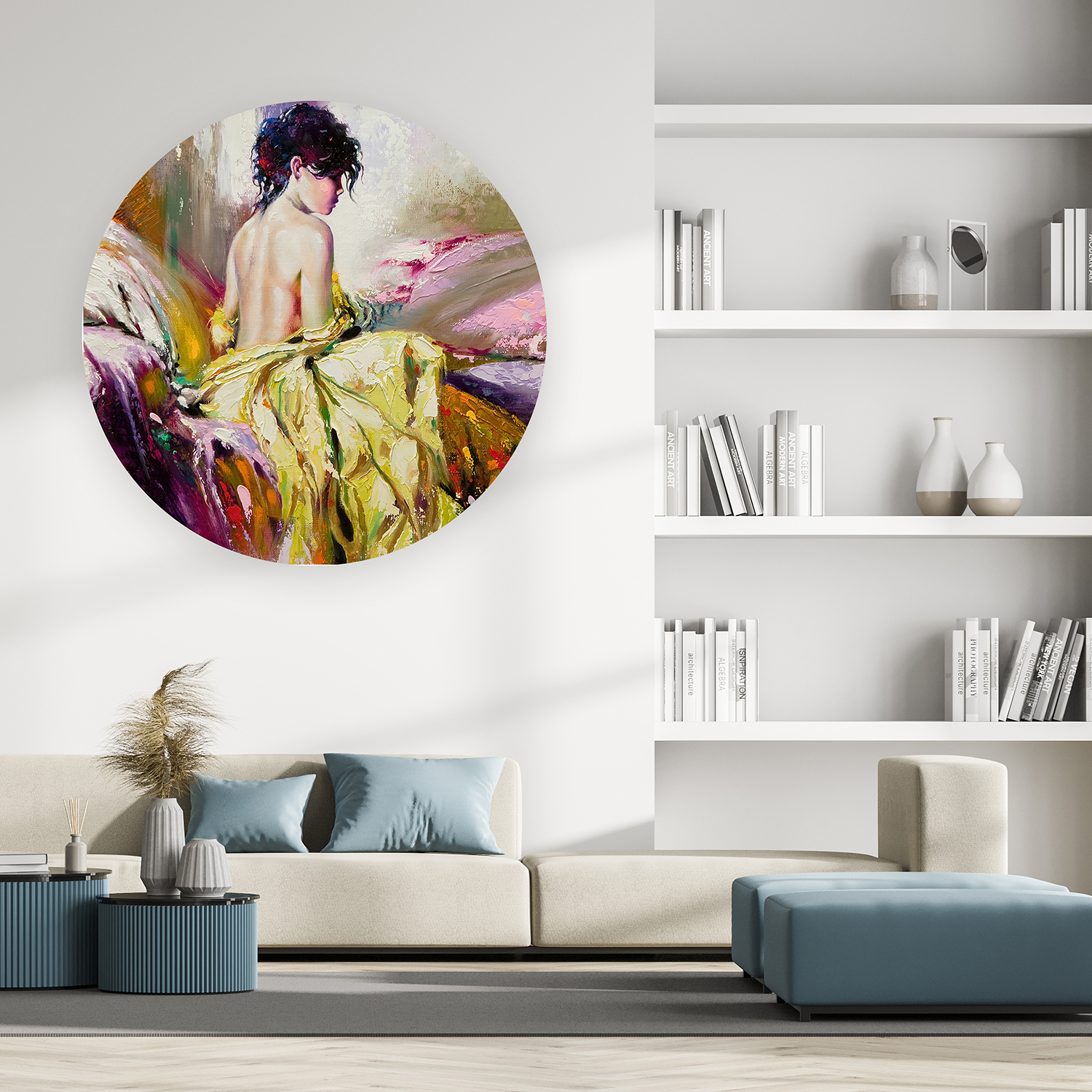 Sırtı Dönük Kadın Figürü Duvar Kağıdı - Renkli ve Modern Tasarım - Görsel 3