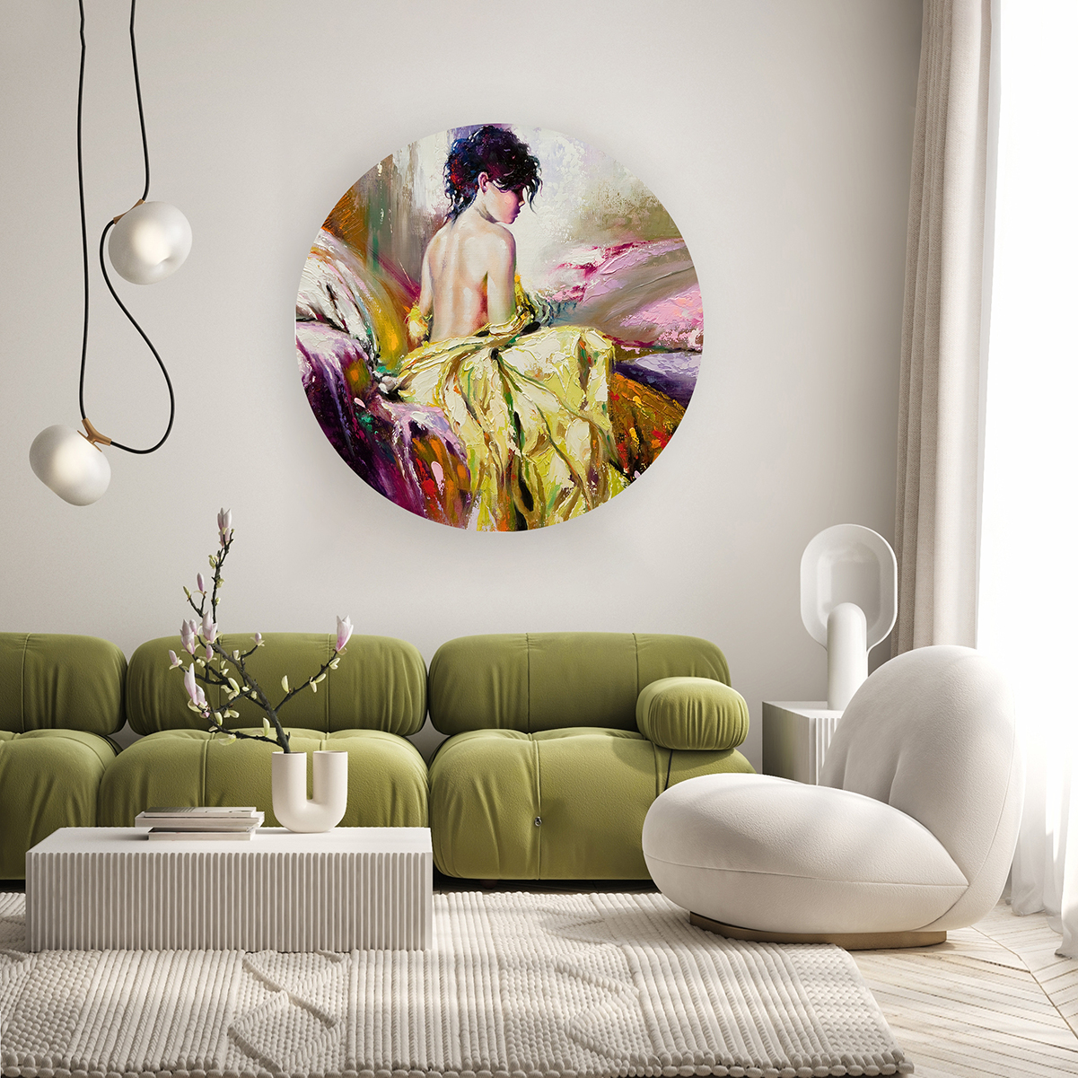 Sırtı Dönük Kadın Figürü Duvar Kağıdı - Renkli ve Modern Tasarım - Görsel 6