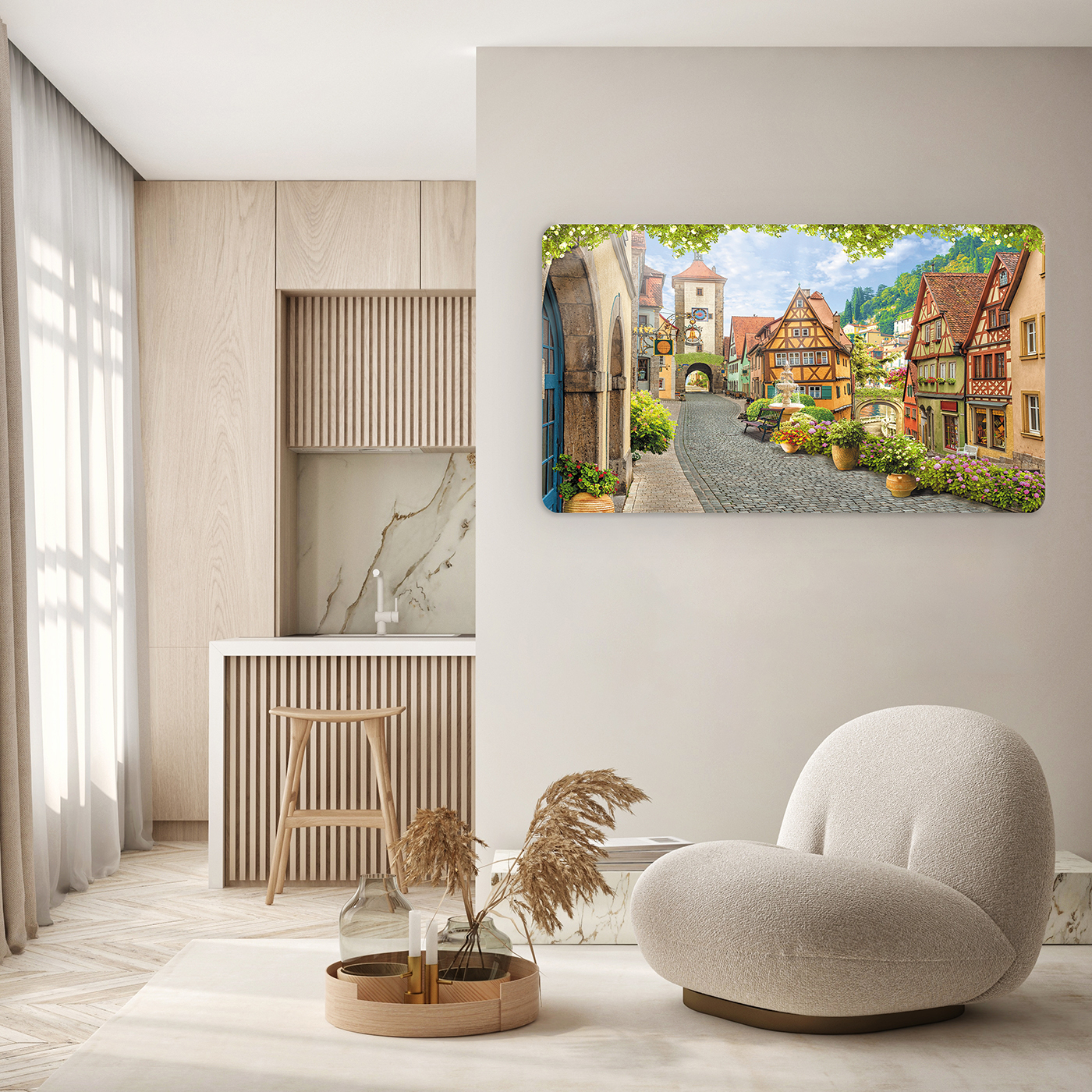 Renkli Şelale Manzaralı Duvar Kağıdı - Doğal Tasarım - Görsel 4