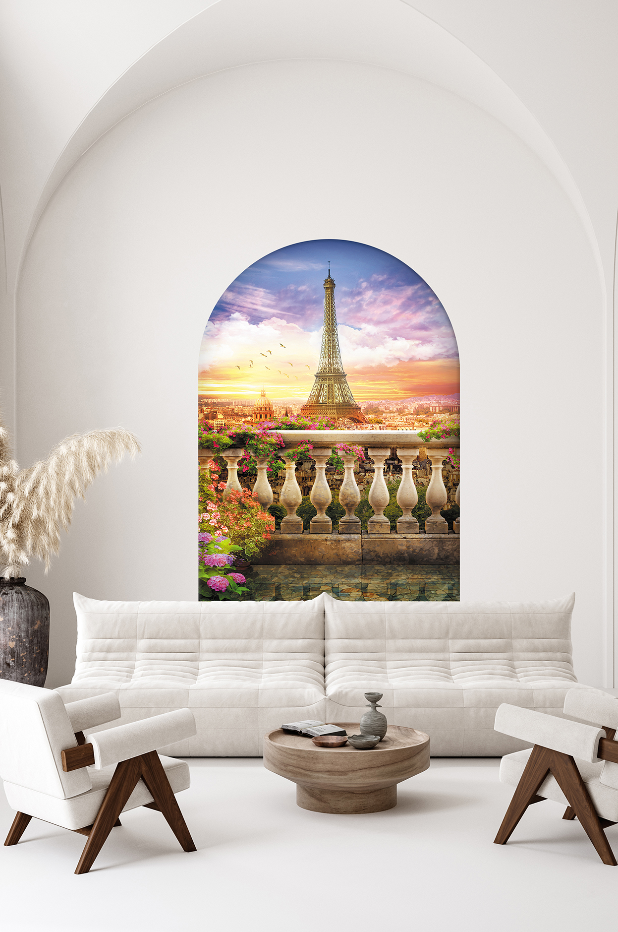 Eiffel Kulesi ve Bahar Manzarası Desenli Duvar Kağıdı – Romantik Tasarım - Görsel 2