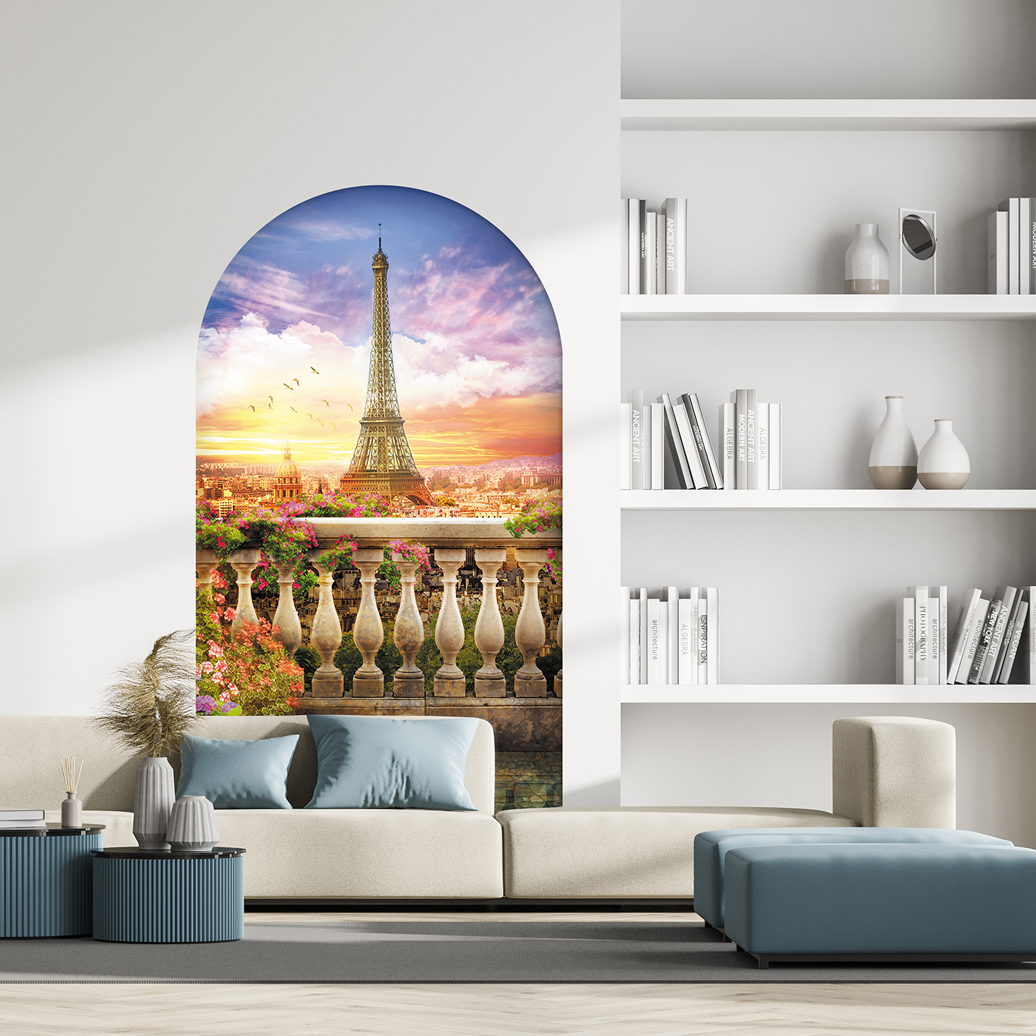 Eiffel Kulesi ve Bahar Manzarası Desenli Duvar Kağıdı – Romantik Tasarım - Görsel 7