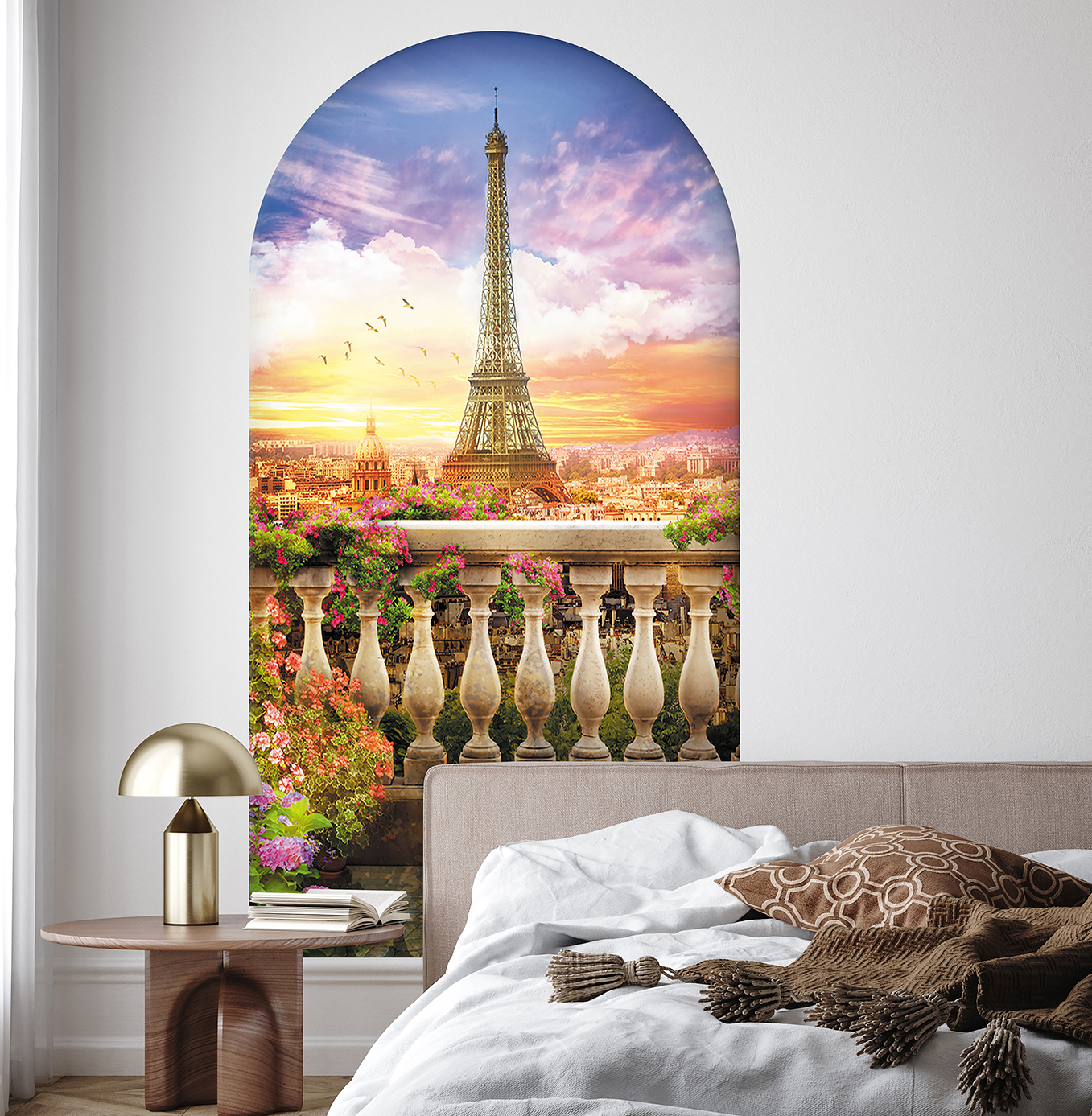 Eiffel Kulesi ve Bahar Manzarası Desenli Duvar Kağıdı – Romantik Tasarım - Görsel 5