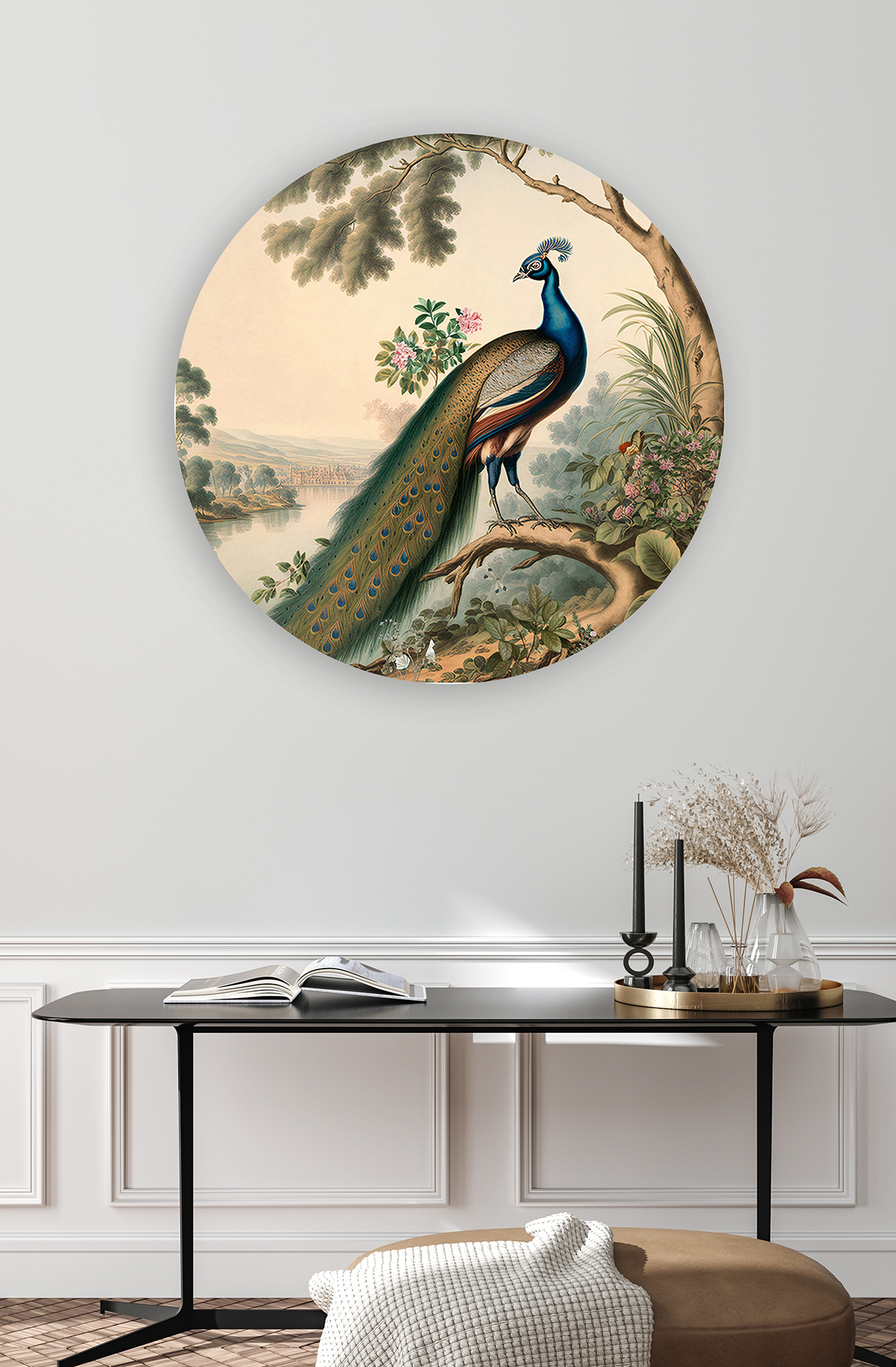 Yuvarlak Desenli Kuş Duvar Kağıdı - Modern Tasarım - Görsel 4