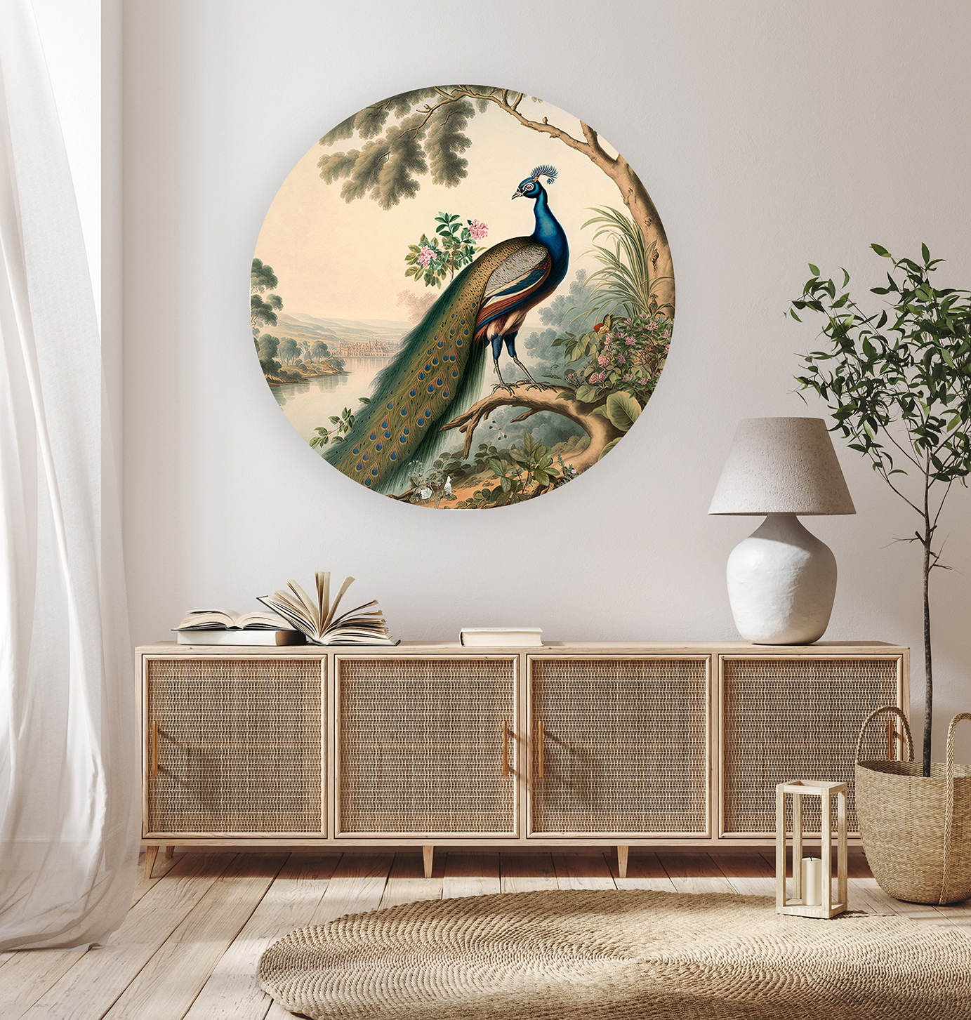 Yuvarlak Desenli Kuş Duvar Kağıdı - Modern Tasarım - Görsel 7