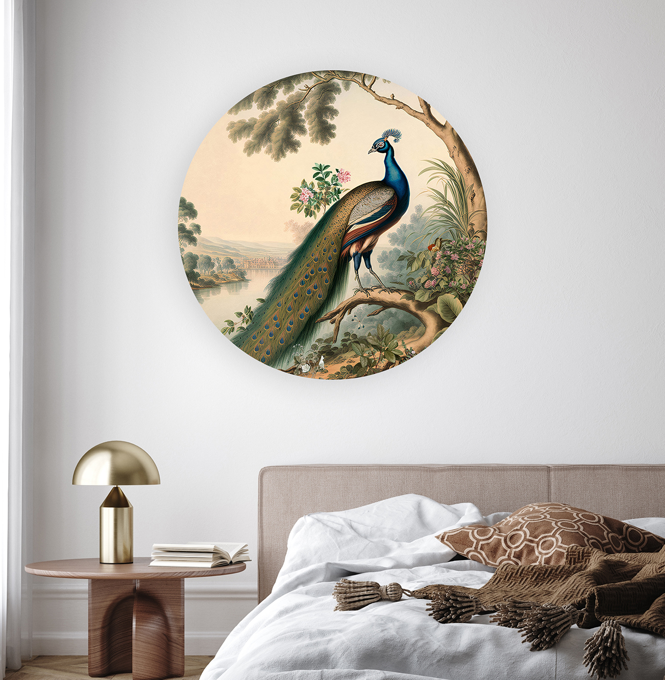Yuvarlak Desenli Kuş Duvar Kağıdı - Modern Tasarım - Görsel 8