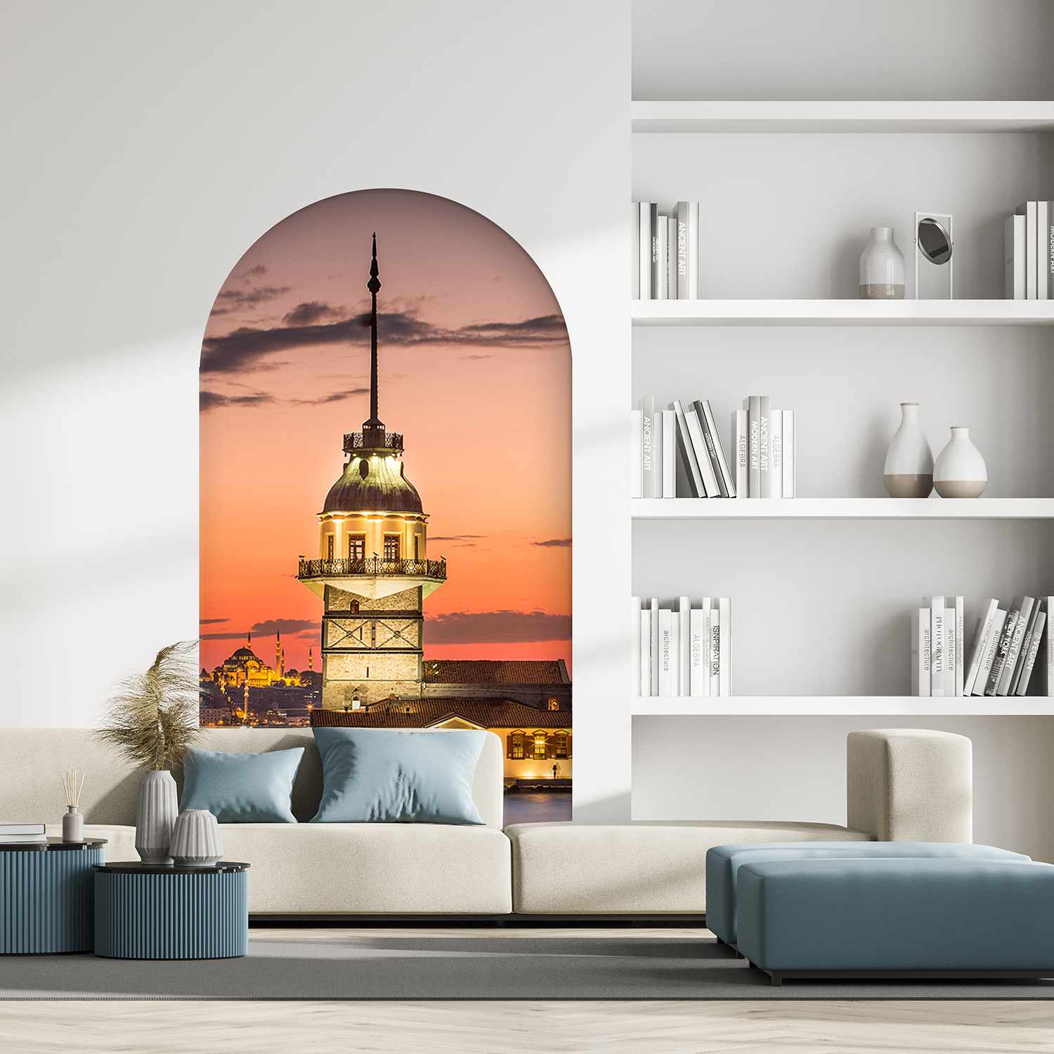 Kız Kulesi ve Günbatımı Desenli Duvar Kağıdı – Romantik Tasarım - Görsel 7