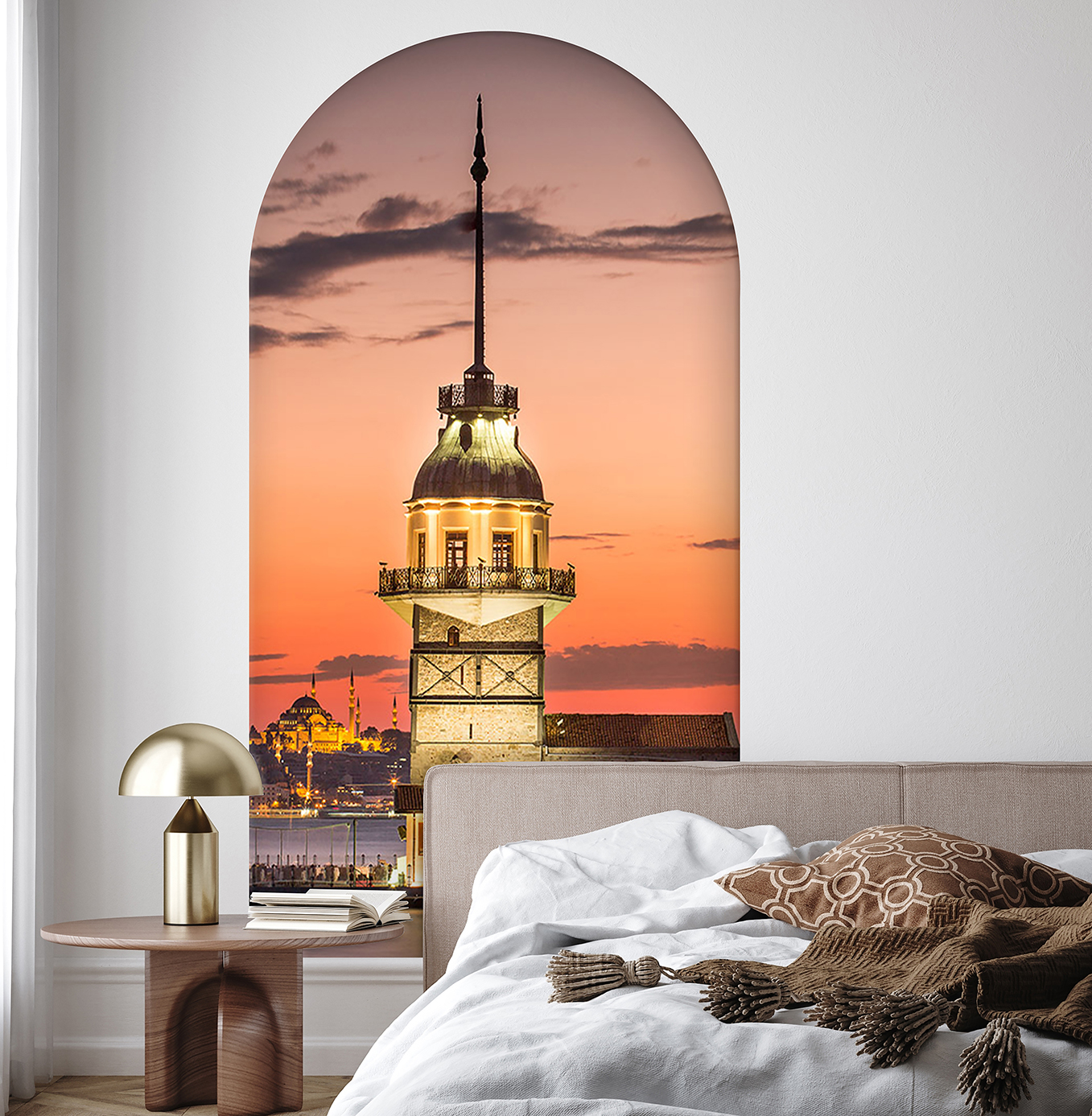 Kız Kulesi ve Günbatımı Desenli Duvar Kağıdı – Romantik Tasarım - Görsel 5