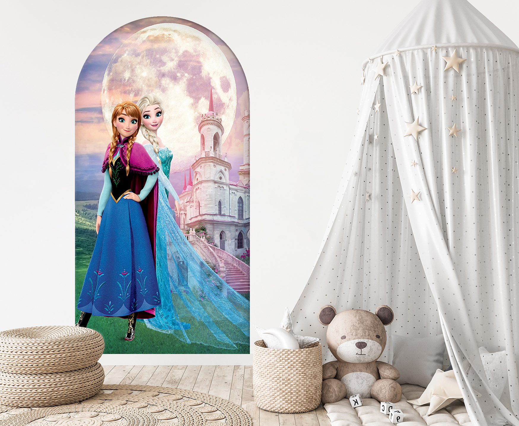 Frozen Prenses Duvar Kağıdı - Elsa ve Anna Çocuk Odası Dekoru - Görsel 5
