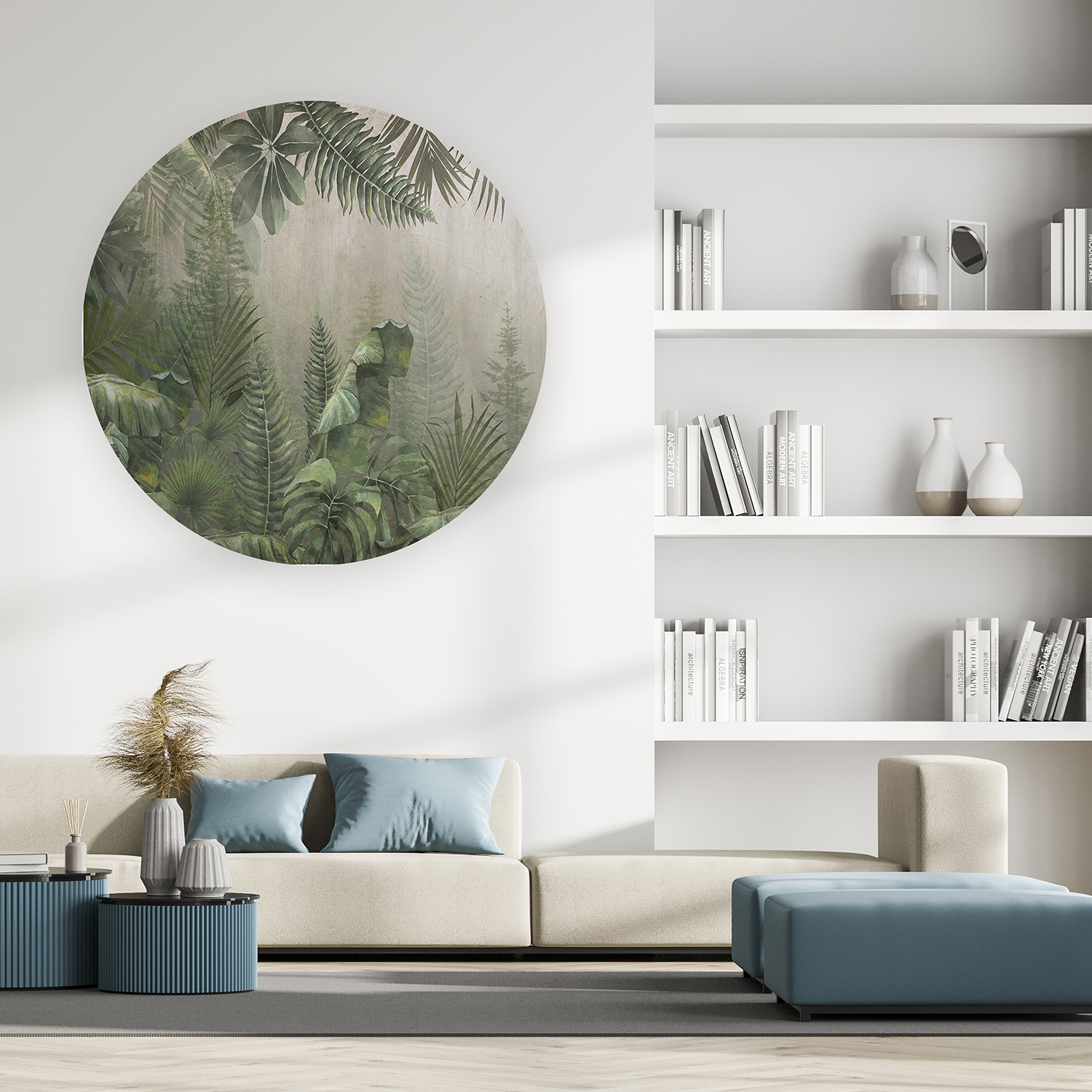 Yuvarlak Yaprak Desenli Duvar Kağıdı - Modern Tasarım - Görsel 3