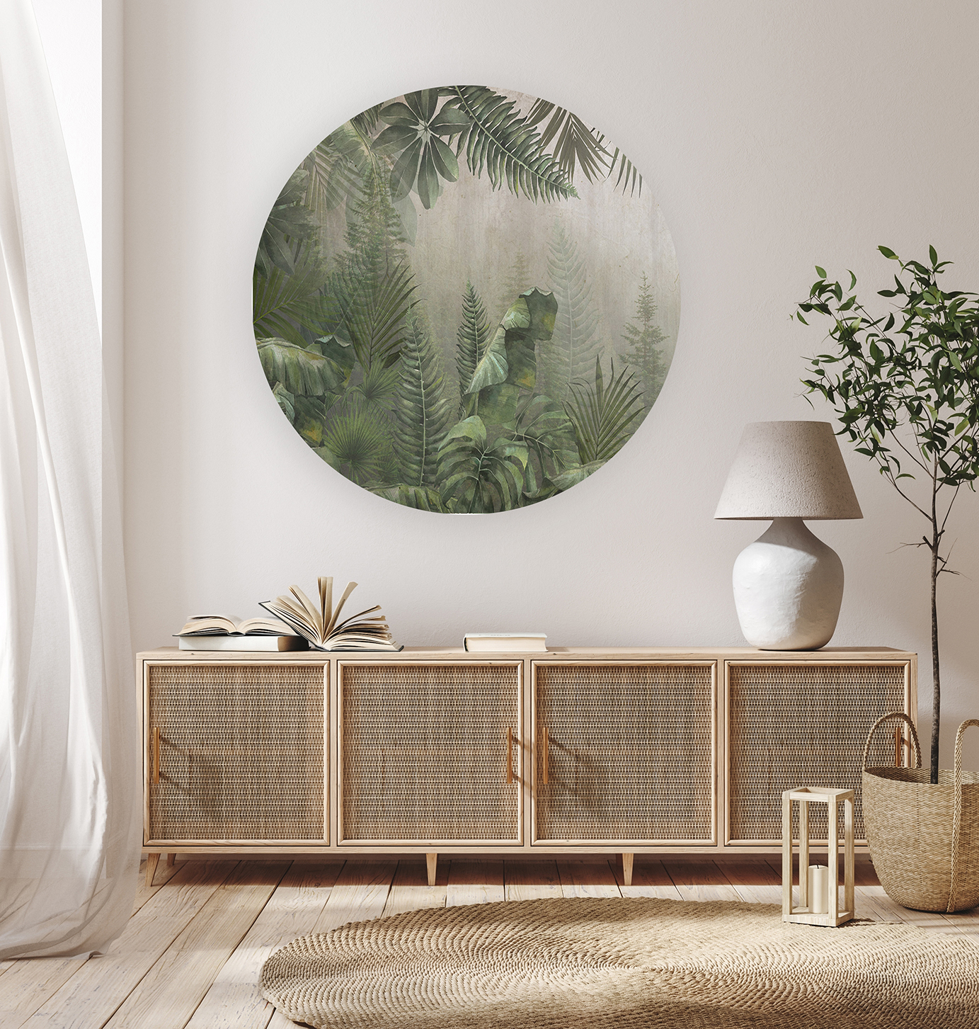Yuvarlak Yaprak Desenli Duvar Kağıdı - Modern Tasarım - Görsel 7