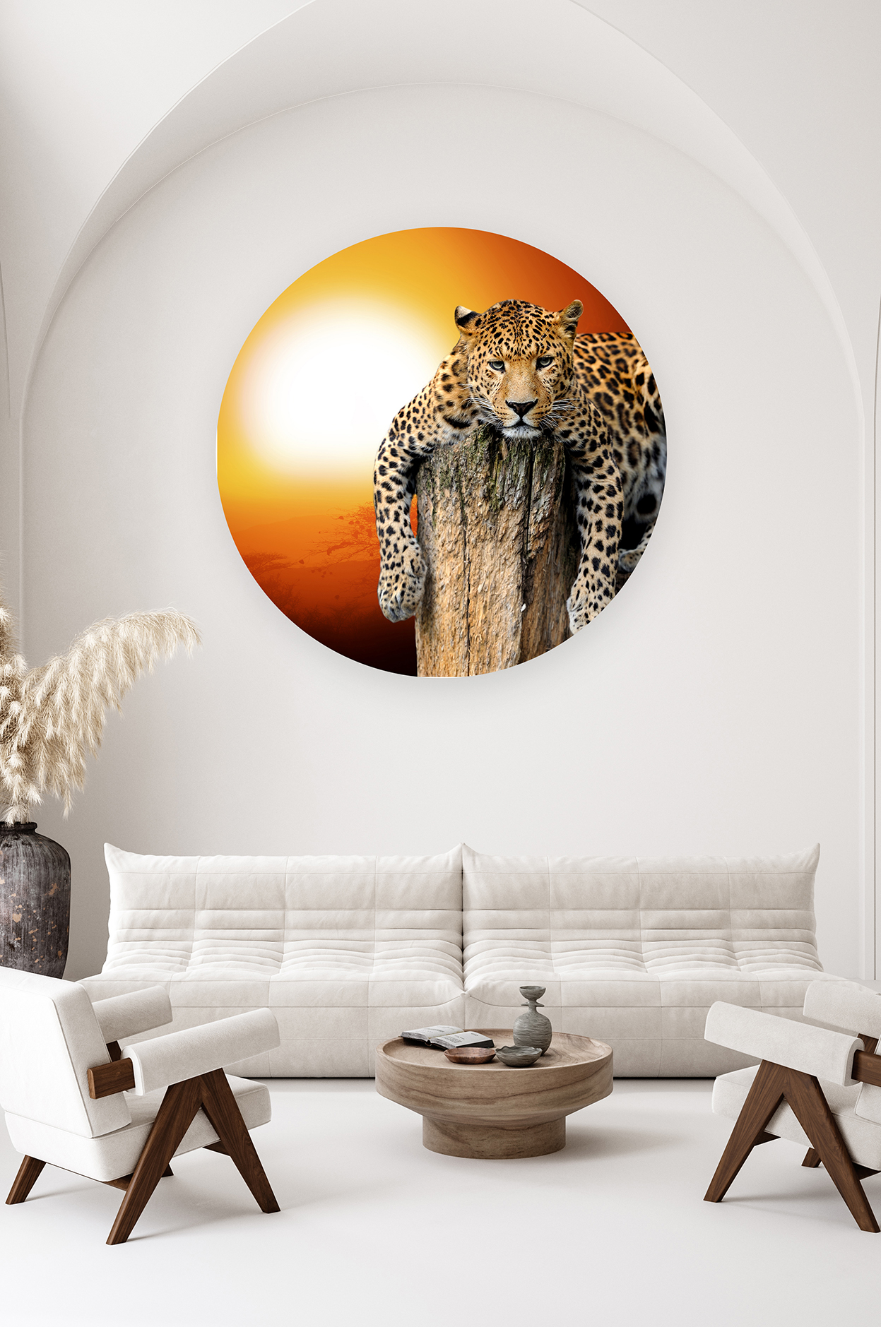 Leopar Gün Batımı Duvar Kağıdı - Modern Tasarım - Görsel 2