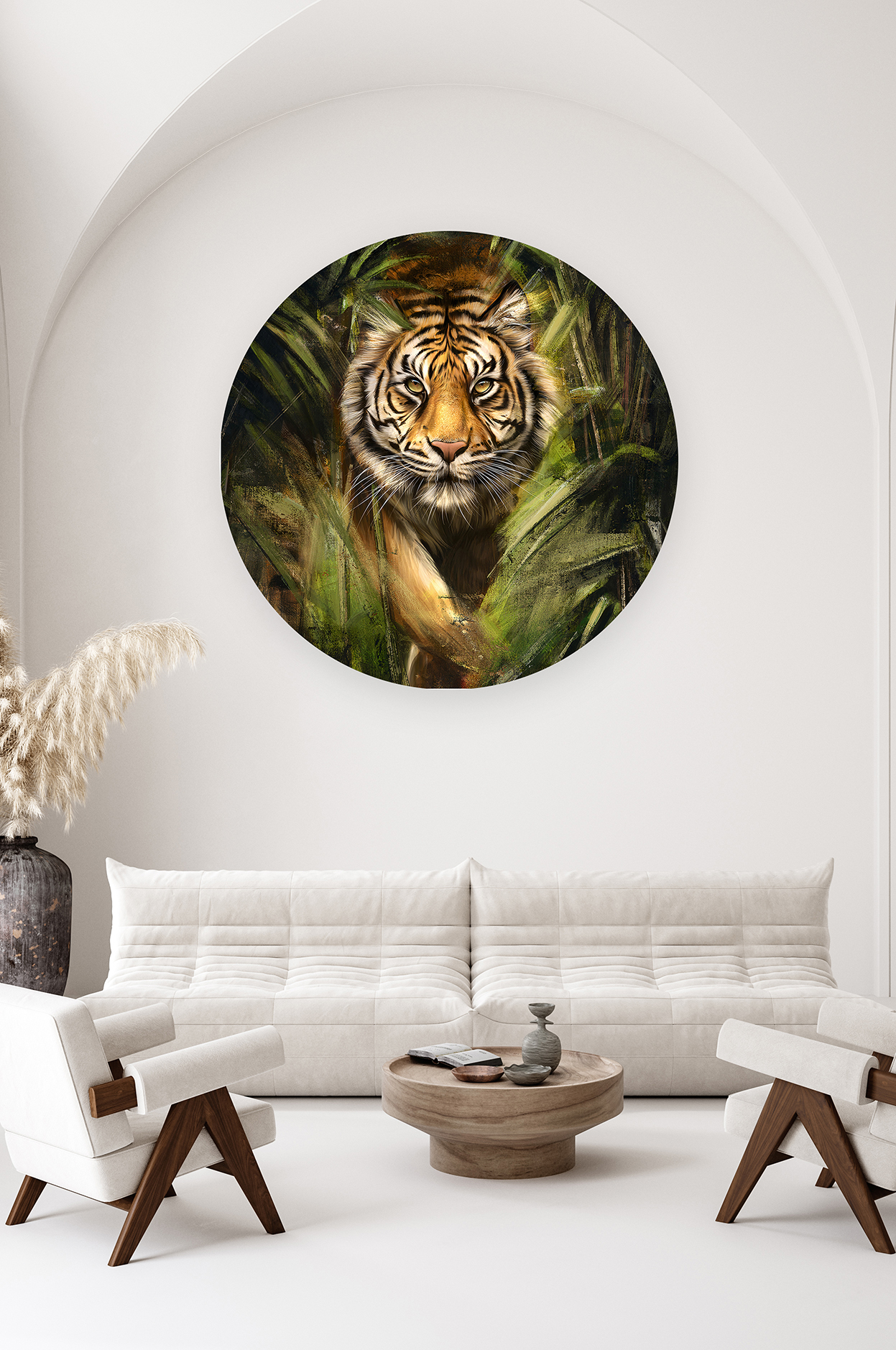 Aslan Figürlü Soyut Duvar Kağıdı – Doğal Yaşam Tasarımı - Görsel 2