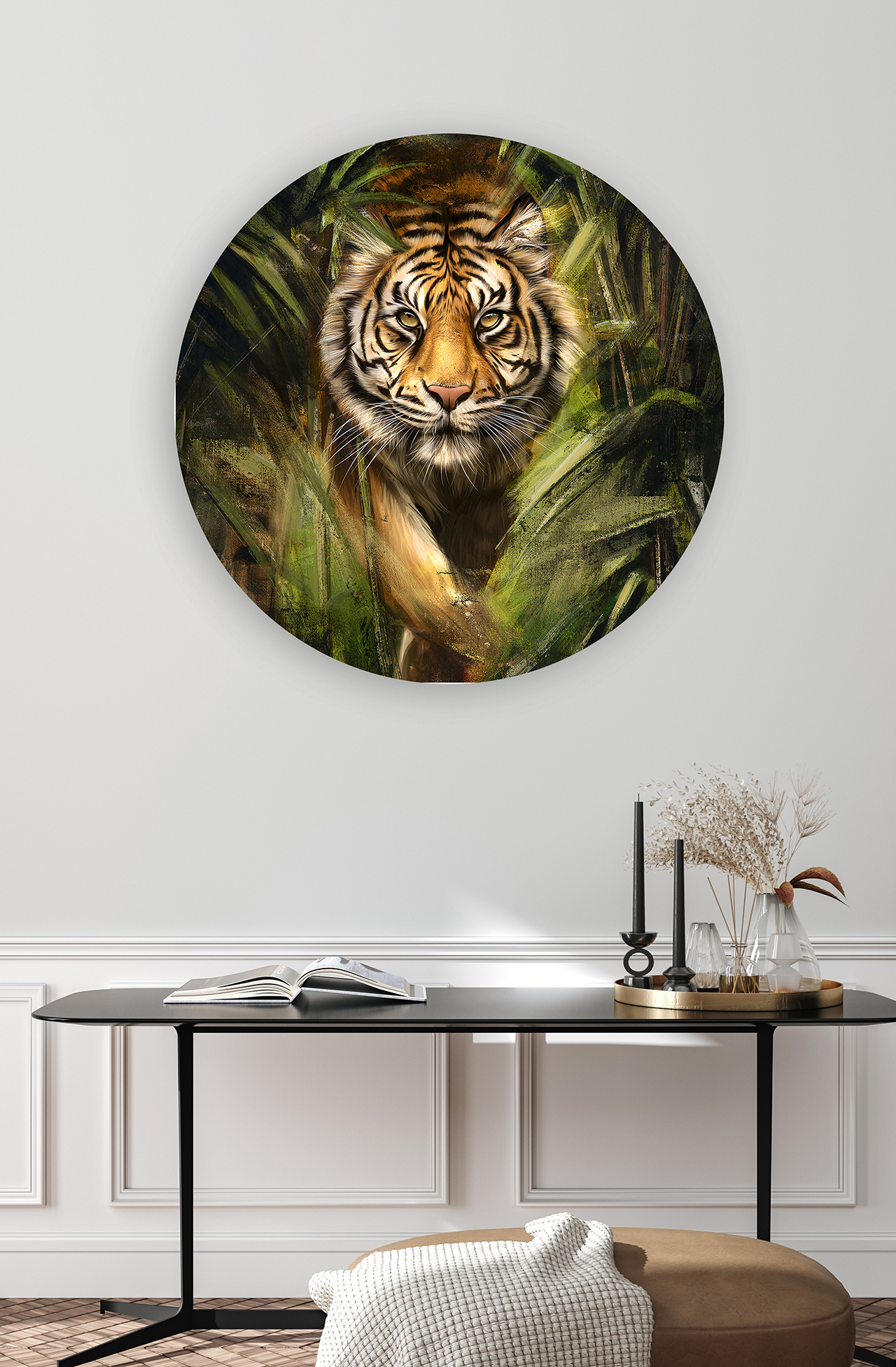 Aslan Figürlü Soyut Duvar Kağıdı – Doğal Yaşam Tasarımı - Görsel 4