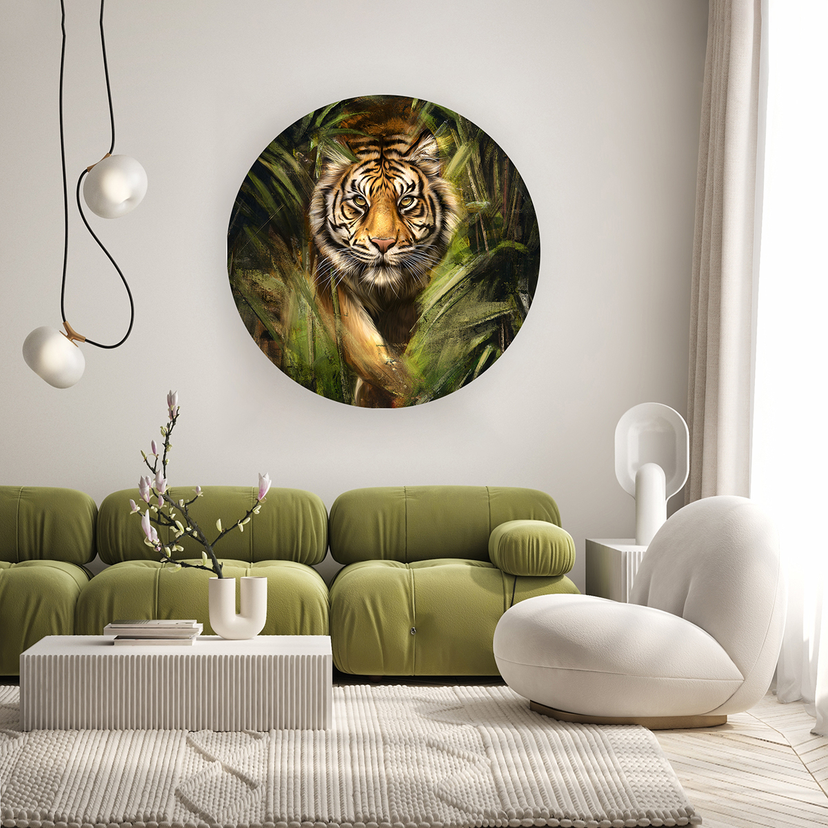 Aslan Figürlü Soyut Duvar Kağıdı – Doğal Yaşam Tasarımı - Görsel 5