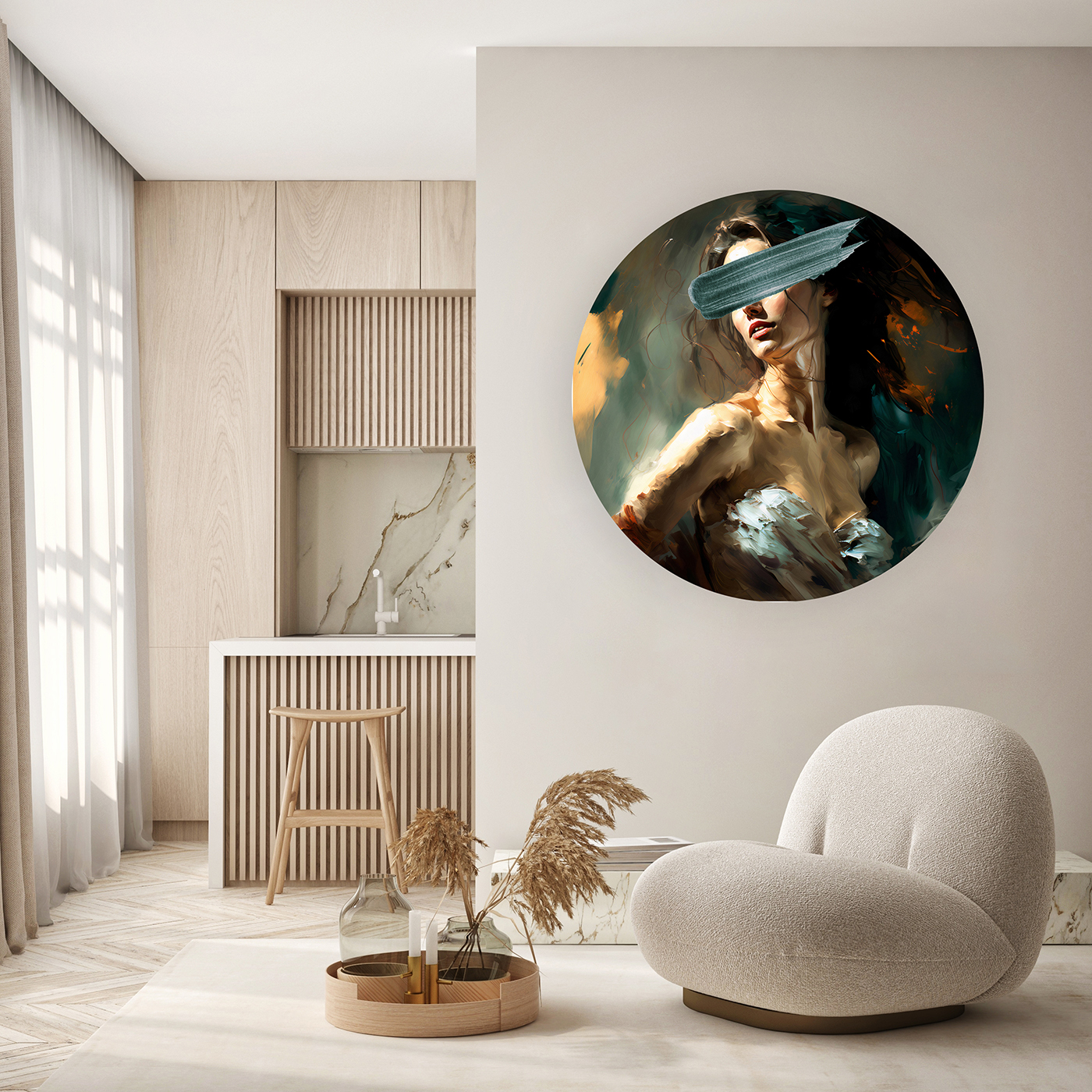 Kadın Portresi Soyut Duvar Kağıdı - Modern Tasarım - Görsel 5