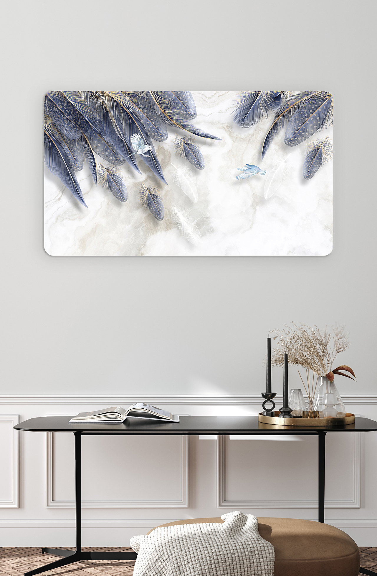 Altın Yaprak Desenli Duvar Kağıdı - Görsel 4