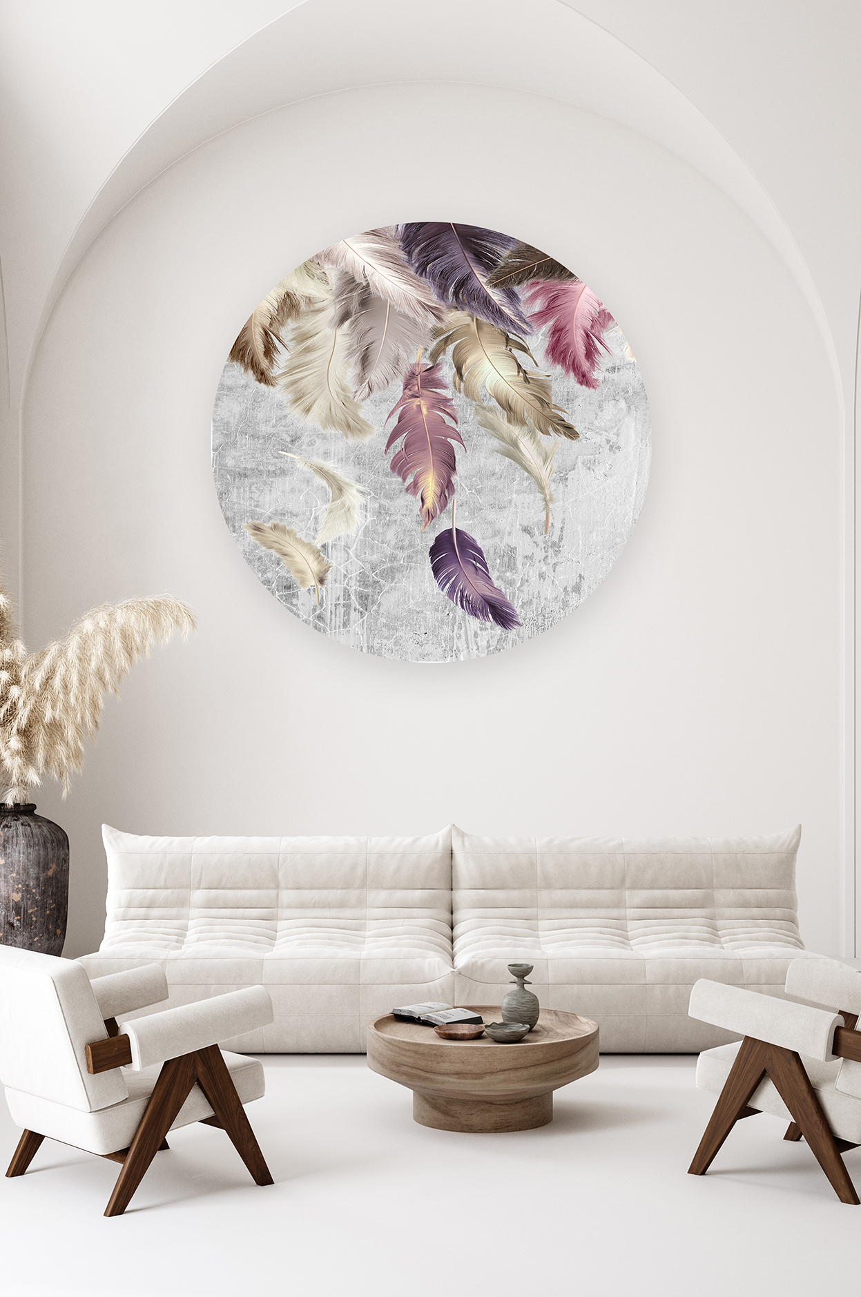 Renkli Tüyler ve Dokulu Duvar Kağıdı – Kendinden Yapışkanlı Modern Tasarım - Görsel 2