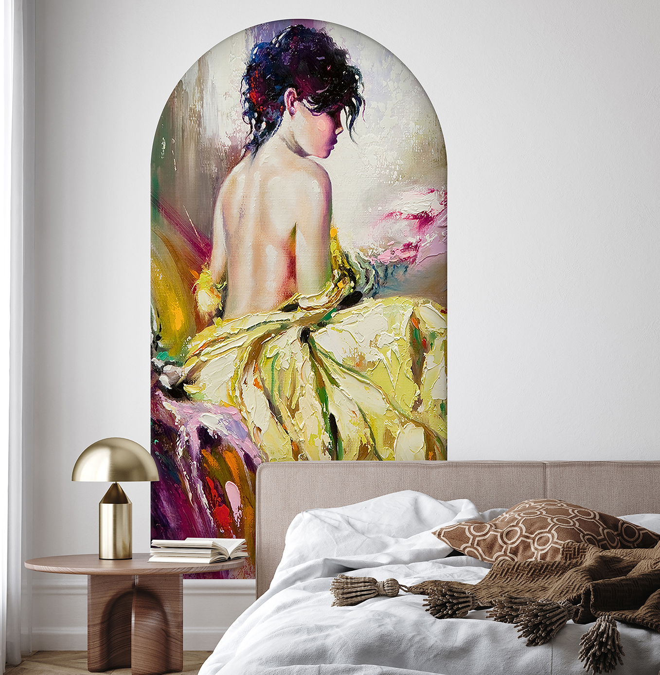 Soyut Kadın Portresi ve Renkli Tasarım Temalı Duvar Kağıdı - Sanat Eseri - Görsel 5