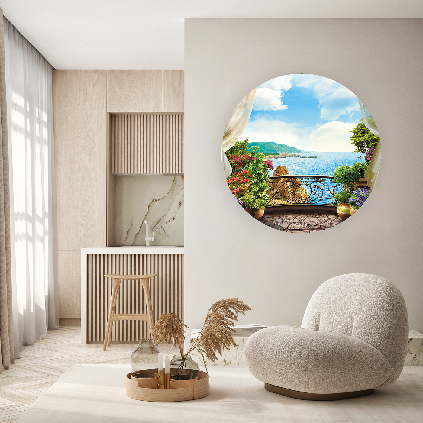 Deniz Manzaralı Balkon Duvar Kağıdı – Ferah ve Modern Tasarım - Görsel 5