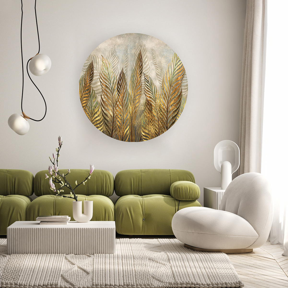 Tropikal Yapraklar ve Doğal Dokular Temalı Duvar Kağıdı - Doğal Tasarım - Görsel 6