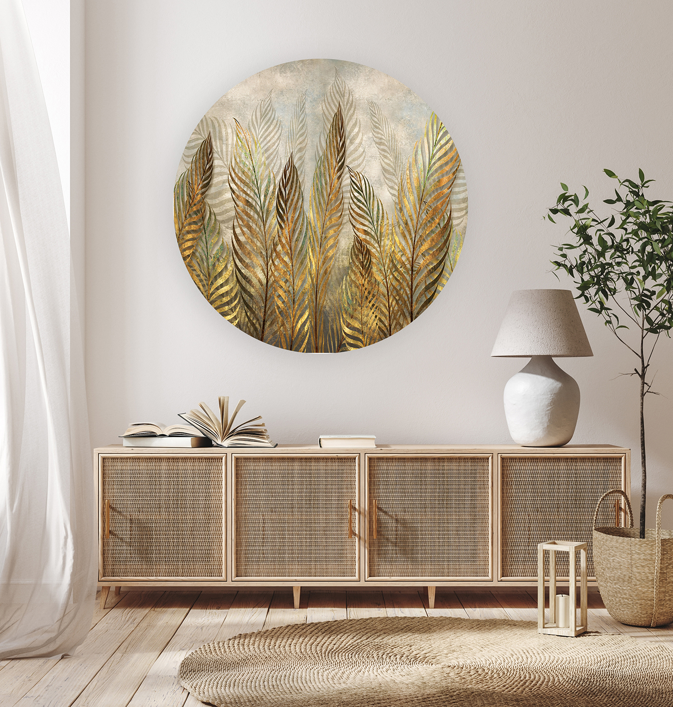 Tropikal Yapraklar ve Doğal Dokular Temalı Duvar Kağıdı - Doğal Tasarım - Görsel 7