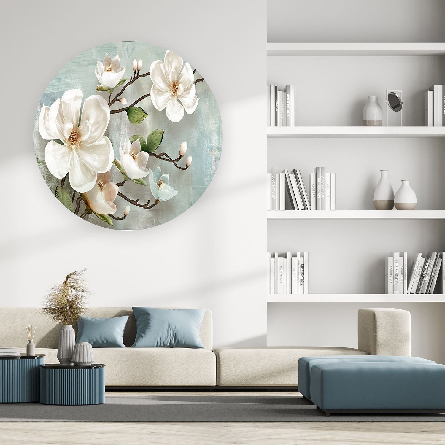 Yuvarlak Çiçek Desenli Duvar Kağıdı - Modern Tasarım - Görsel 3