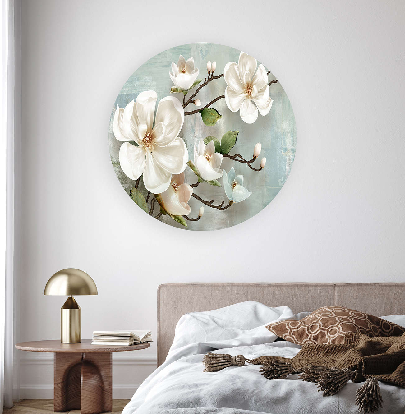 Yuvarlak Çiçek Desenli Duvar Kağıdı - Modern Tasarım - Görsel 8
