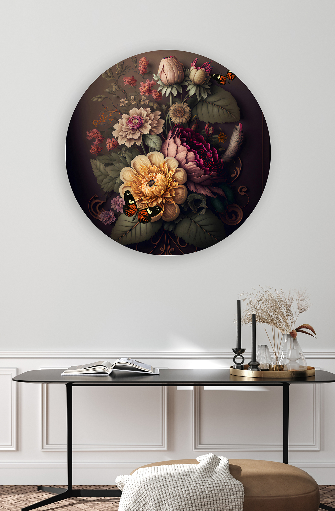 Yuvarlak Çiçek Desenli Duvar Kağıdı - Modern Tasarım - Görsel 4