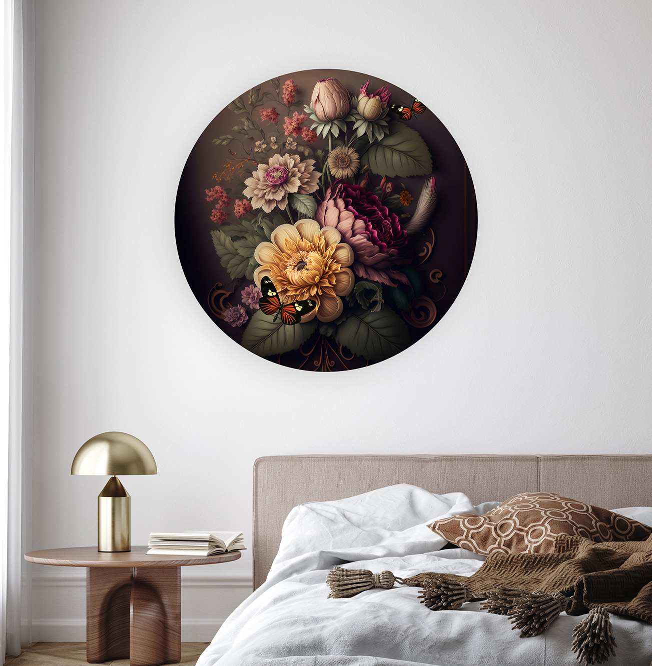 Yuvarlak Çiçek Desenli Duvar Kağıdı - Modern Tasarım - Görsel 8