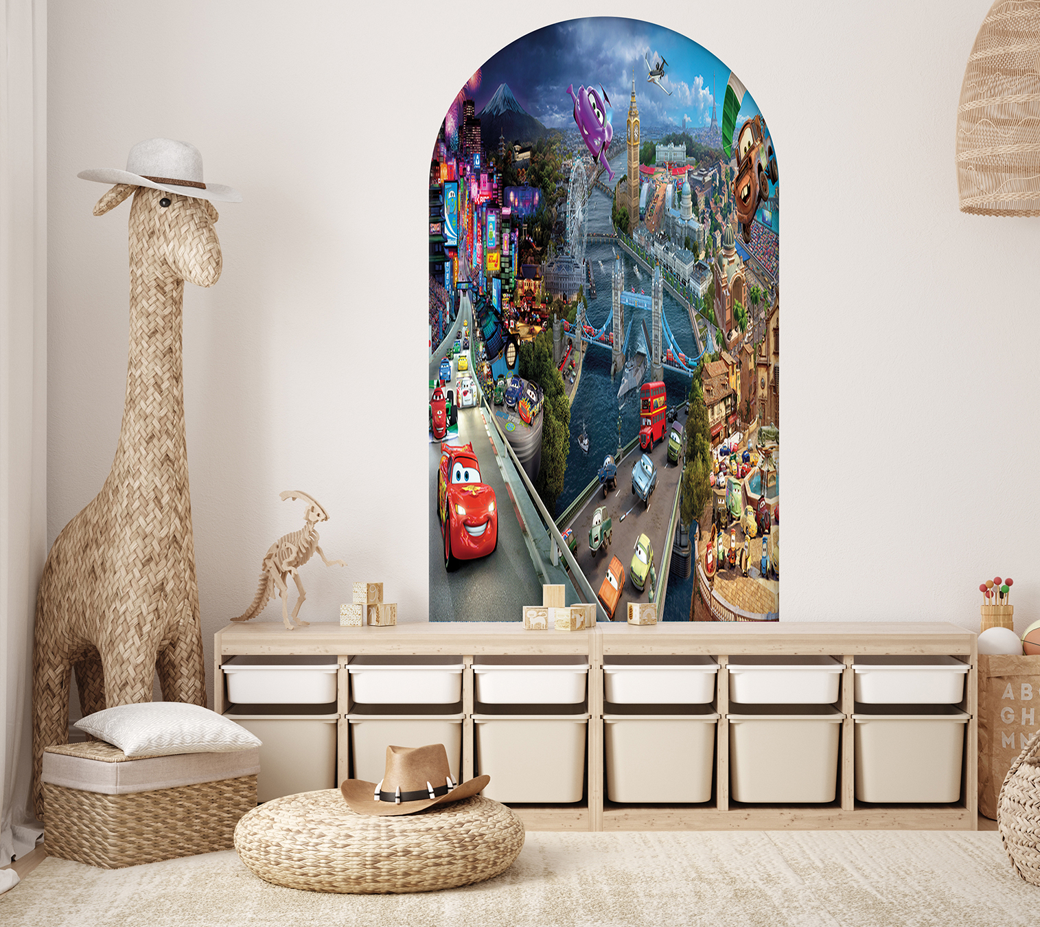 Şehir Manzaralı 3D Duvar Kağıdı - Modern Çocuk Odası Dekoru