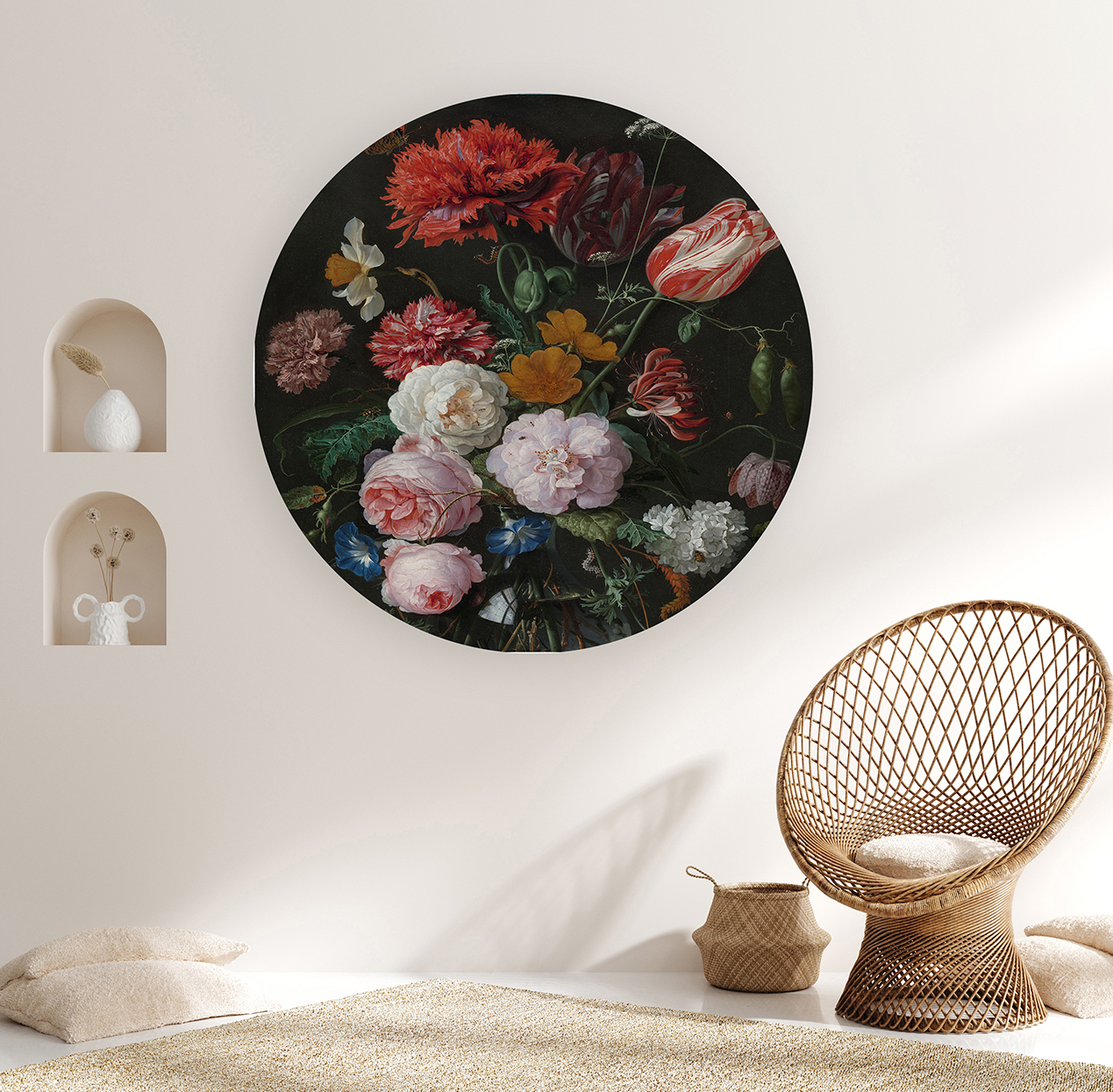 Renkli Çiçek Deseni Duvar Kağıdı – Şık ve Modern Tasarım