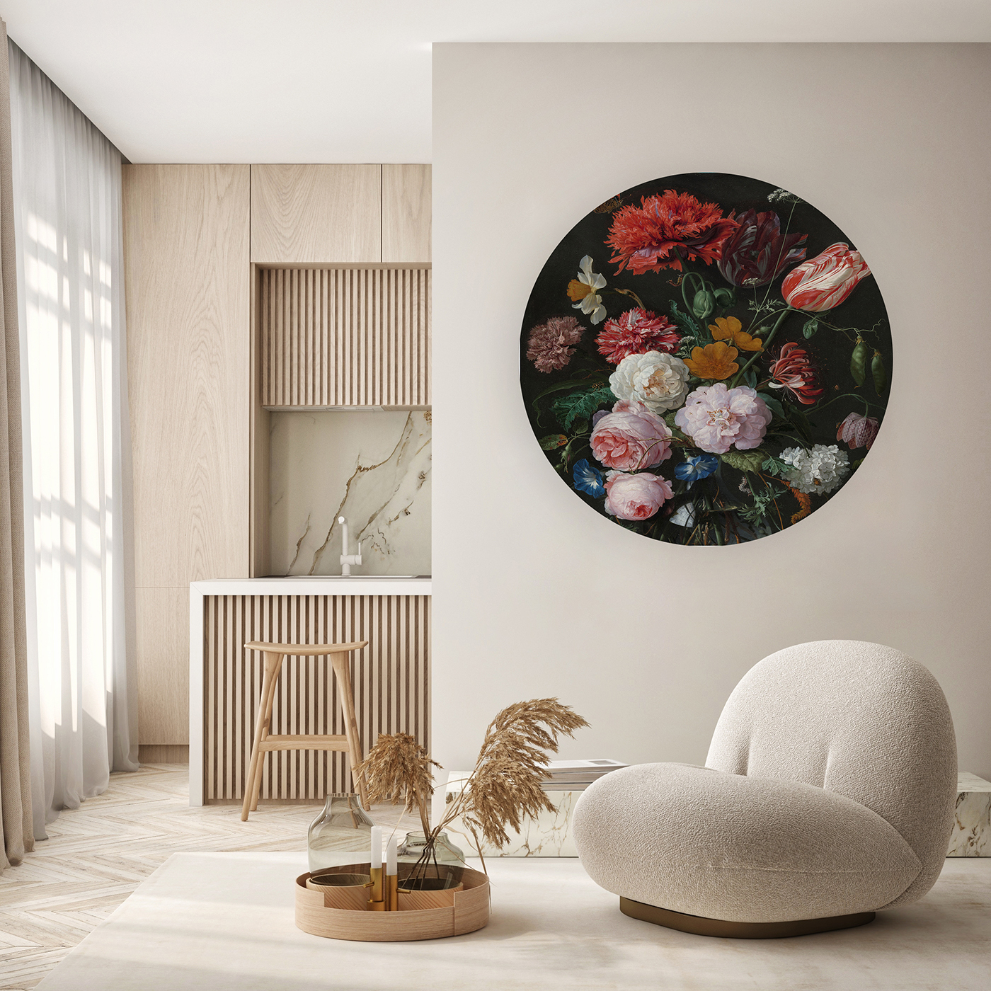 Renkli Çiçek Deseni Duvar Kağıdı – Şık ve Modern Tasarım - Görsel 5