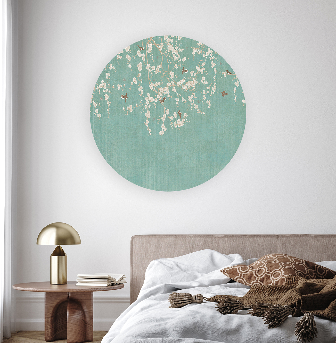 Beyaz Çiçekli Kuşlu Duvar Kağıdı – Doğal ve Zarif Tasarım - Görsel 8