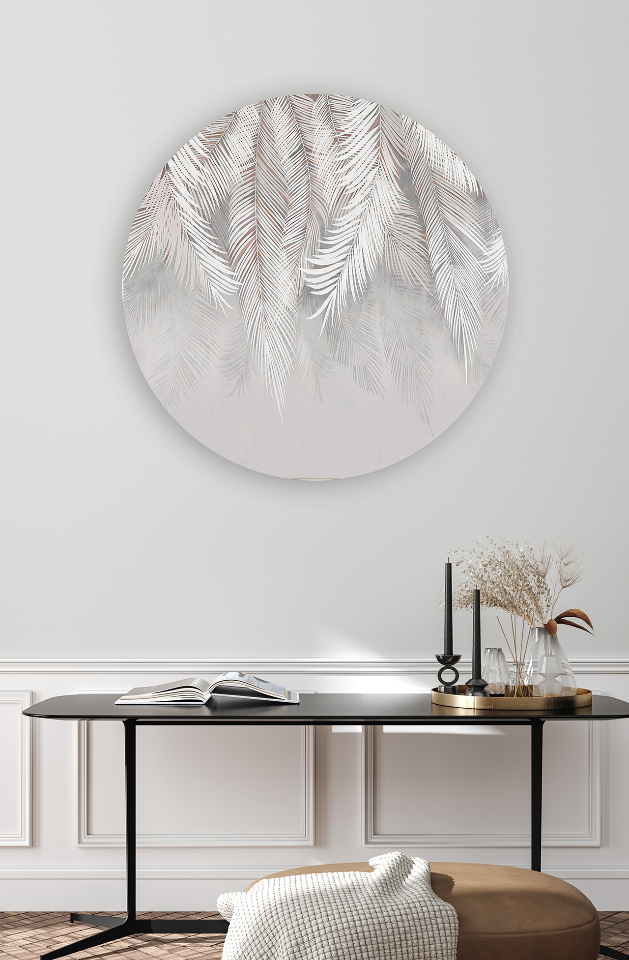 Beyaz Palmiyeli Duvar Kağıdı – Şık ve Doğal Tasarım - Görsel 4