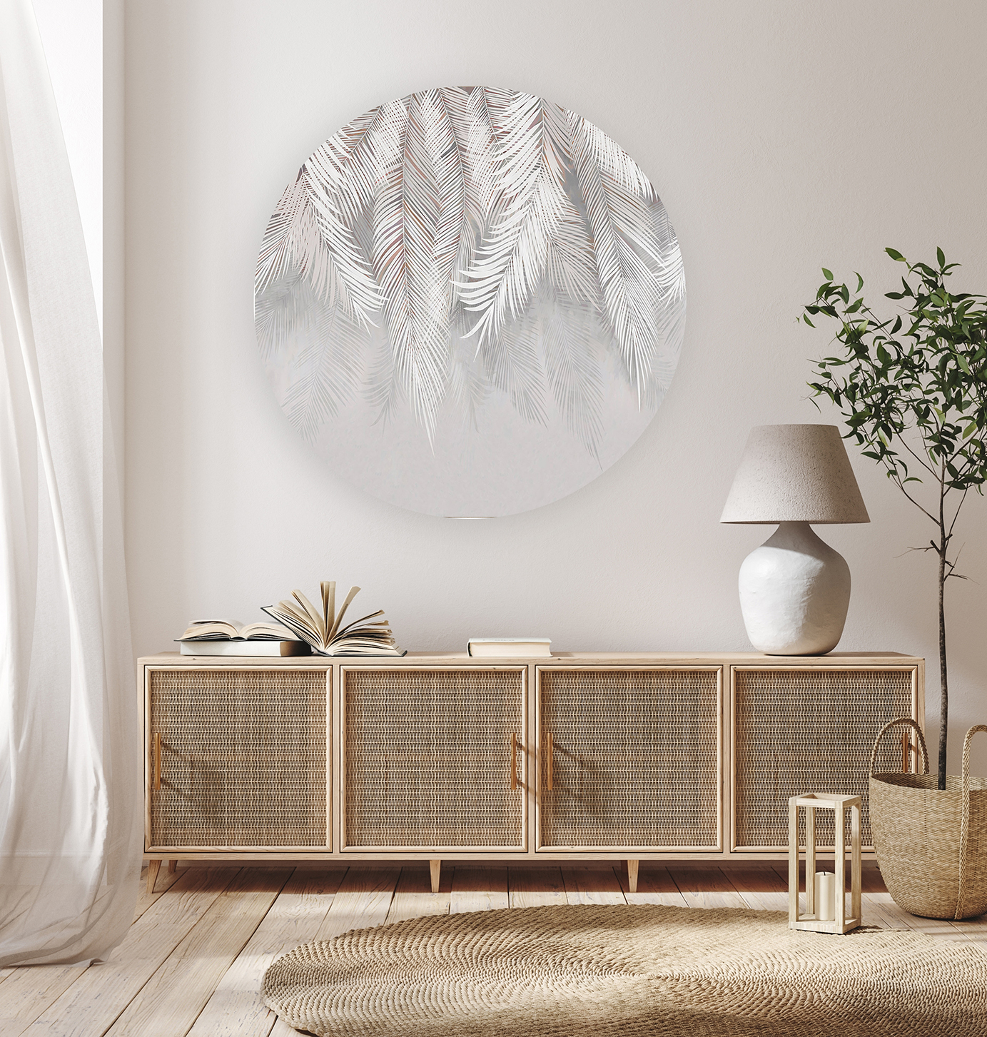 Beyaz Palmiyeli Duvar Kağıdı – Şık ve Doğal Tasarım - Görsel 7