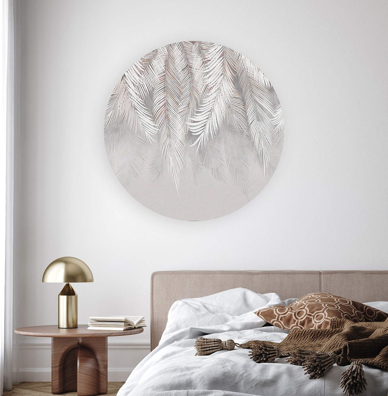 Beyaz Palmiyeli Duvar Kağıdı – Şık ve Doğal Tasarım - Görsel 8