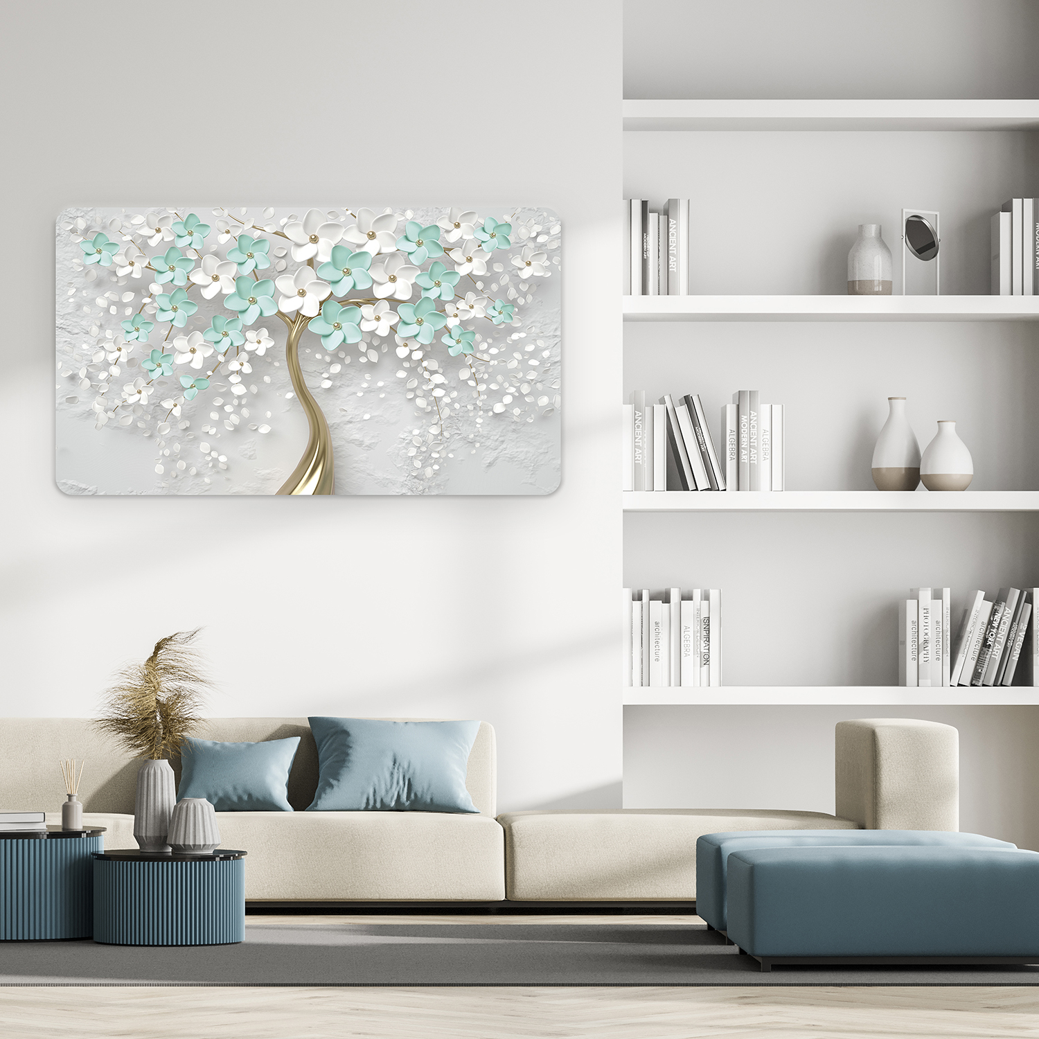 Sarı Soyut Desenli Duvar Kağıdı - Modern Tasarım - Görsel 3