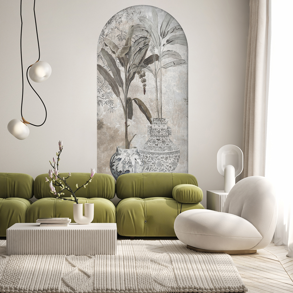 Şık Tropikal Desenli Duvar Kağıdı - Görsel 3