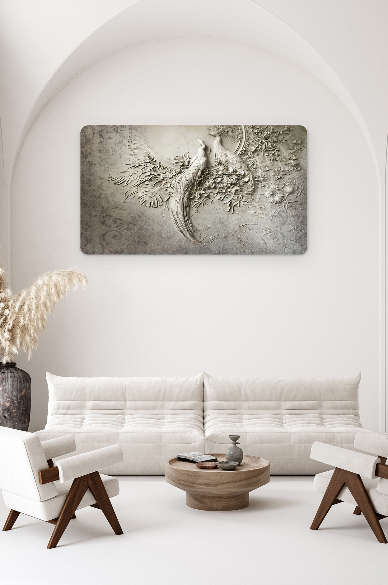 Kuş Motifli Duvar Kağıdı - Modern Kabartma Tasarım - Görsel 2