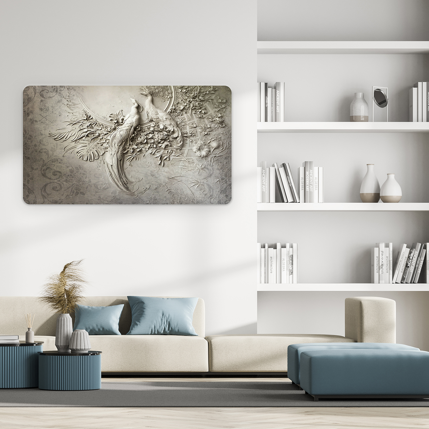Kuş Motifli Duvar Kağıdı - Modern Kabartma Tasarım - Görsel 3