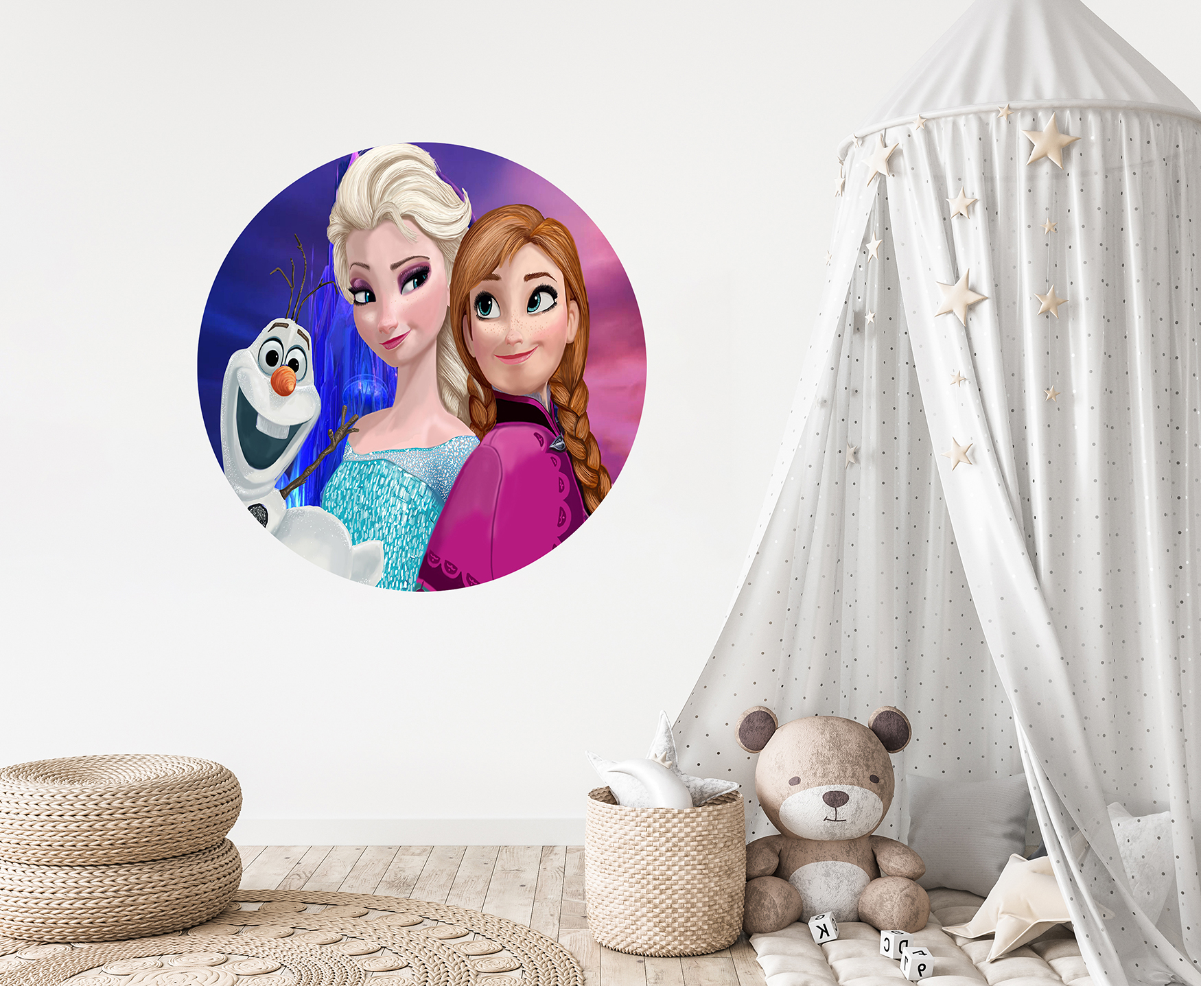 Frozen Elsa ve Anna Duvar Kağıdı - Eğlenceli Çocuk Odası Tasarımı