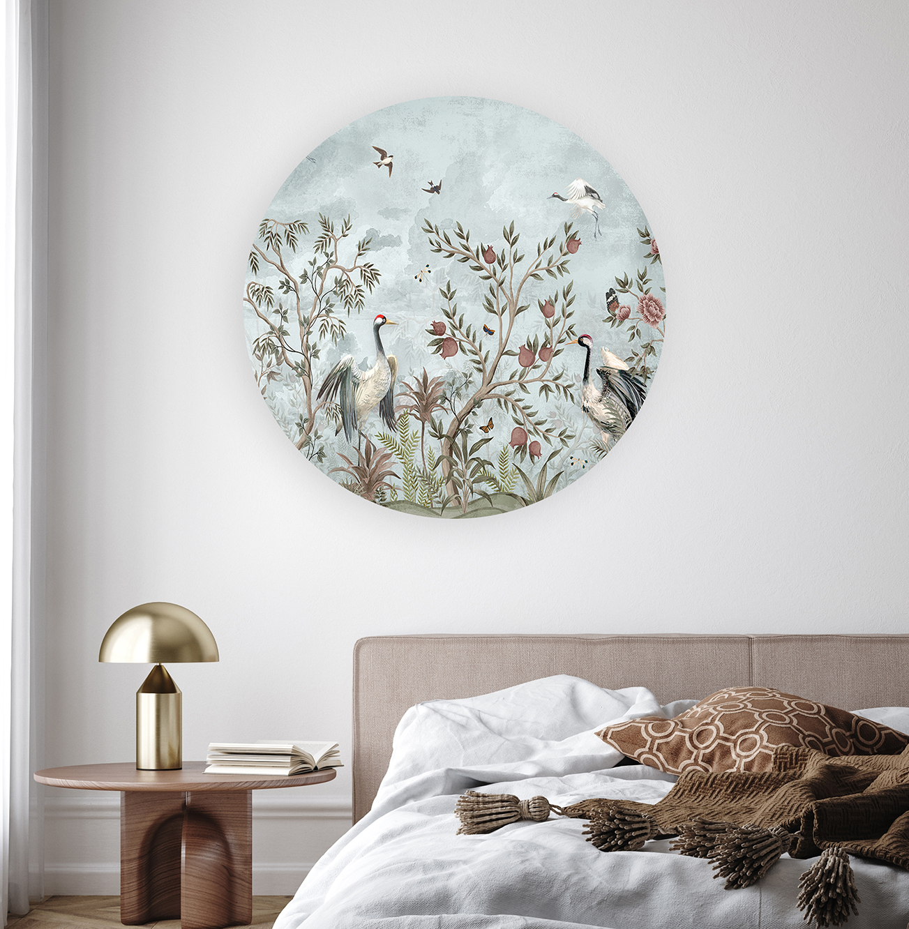 Tropikal Kuşlar ve Çiçekler Duvar Kağıdı – Kendinden Yapışkanlı Mavi Tasarım - Görsel 6