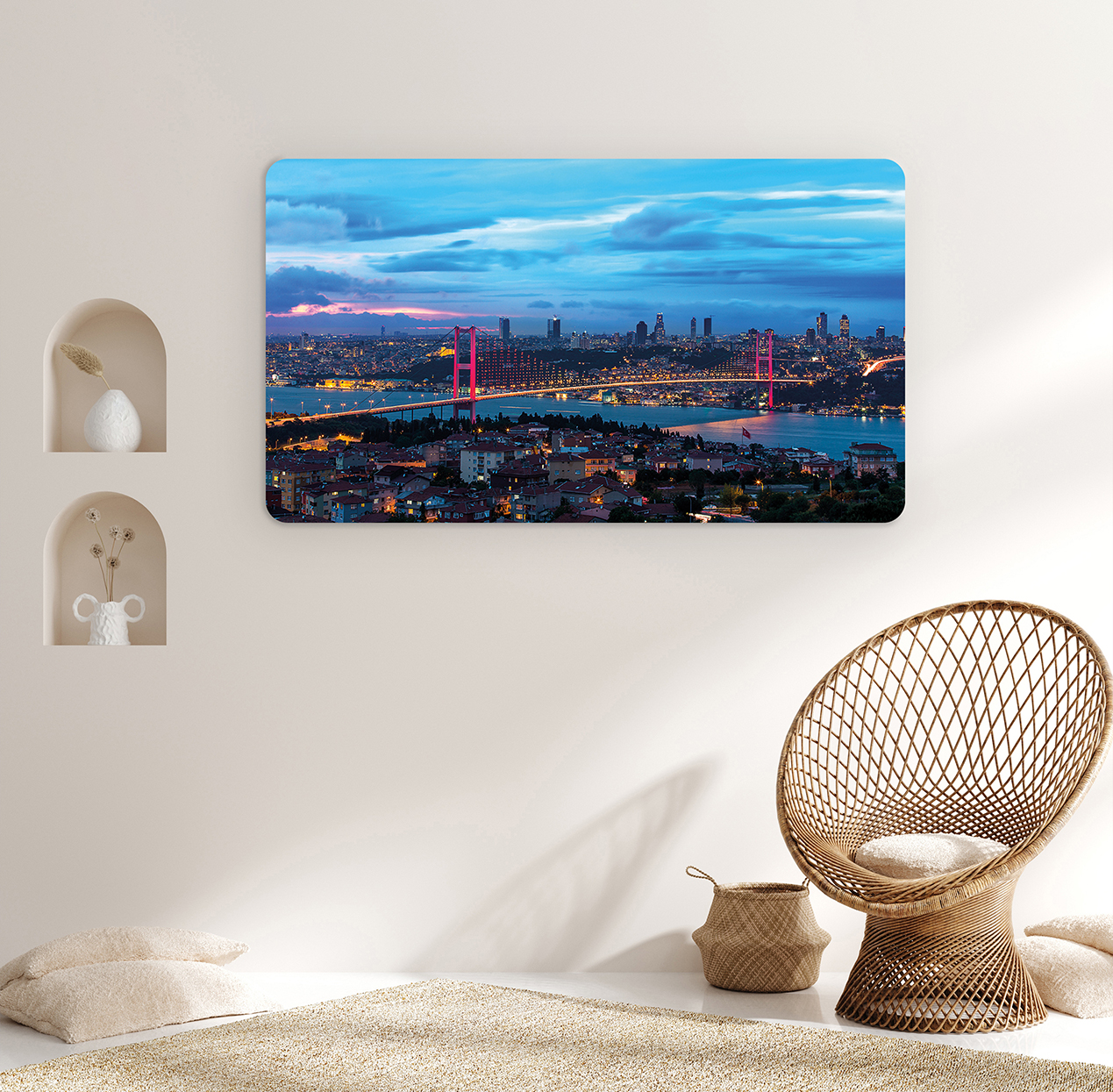 İstanbul Boğazı ve Kız Kulesi Manzaralı Duvar Kağıdı - Modern Tasarım