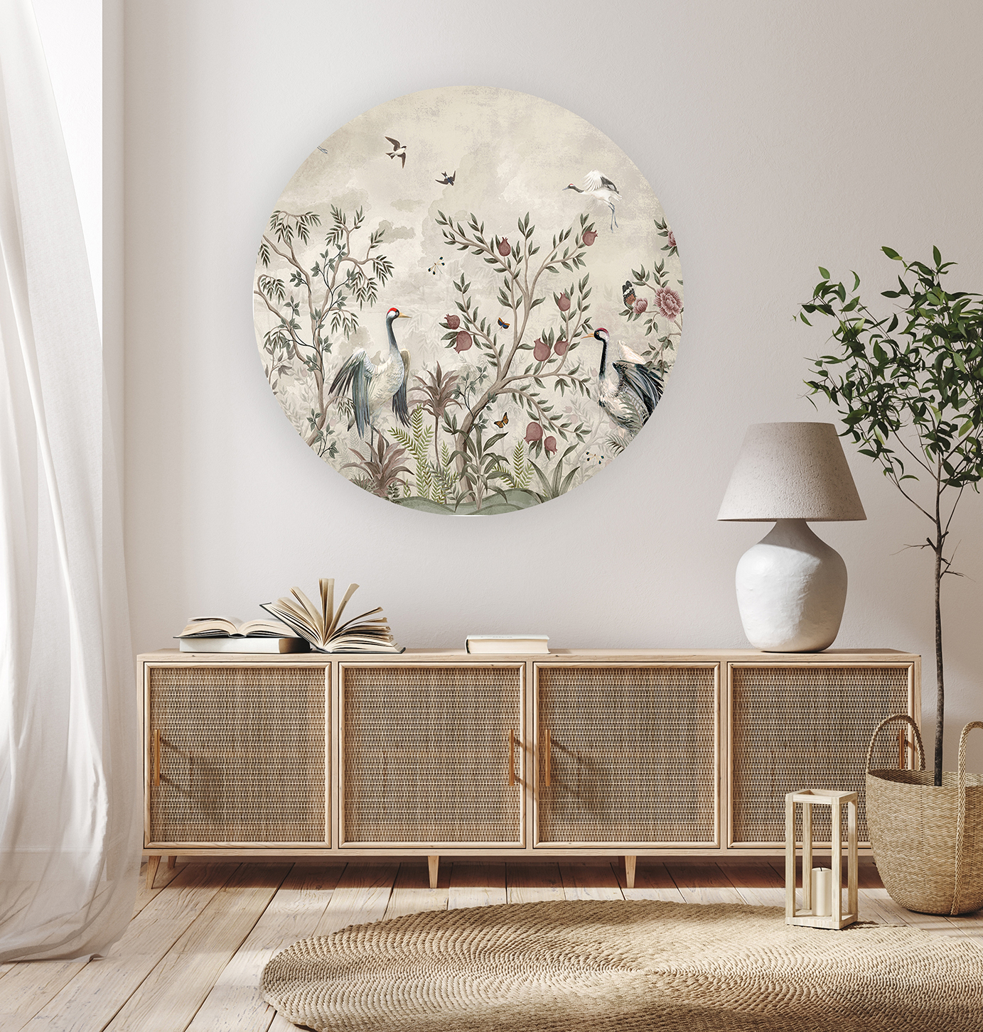 Tropikal Kuşlar ve Çiçekler Duvar Kağıdı – Kendinden Yapışkanlı Vintage Tasarım - Görsel 5