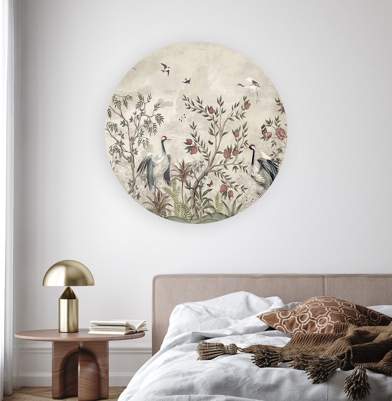 Tropikal Kuşlar ve Çiçekler Duvar Kağıdı – Kendinden Yapışkanlı Vintage Tasarım - Görsel 6