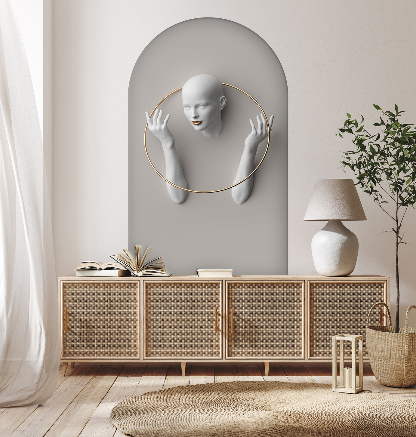 Soyut Kadın Figürlü Duvar Kağıdı - Sanatsal ve Modern