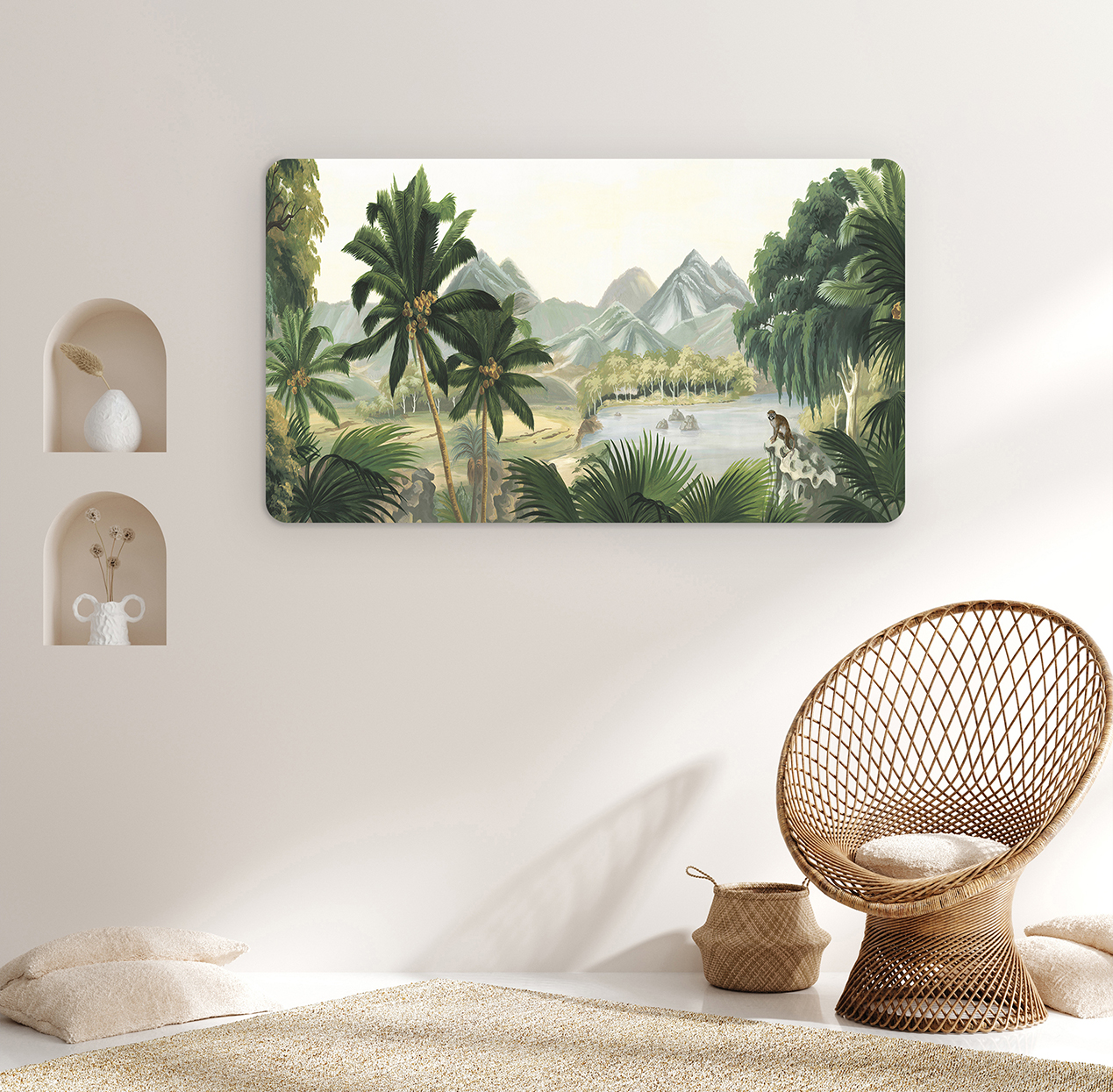 Tropikal Orman ve Doğa Manzaralı Duvar Kağıdı - Doğal Tasarımlı Şık Dekorasyon