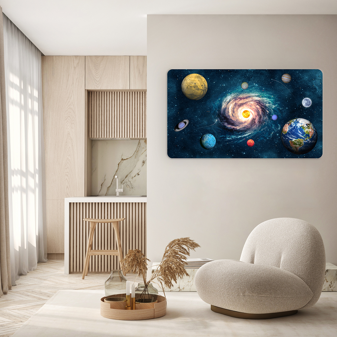 Galaksi ve Gezegenler Temalı Duvar Kağıdı - Uzay Konseptli Modern Tasarım - Görsel 5